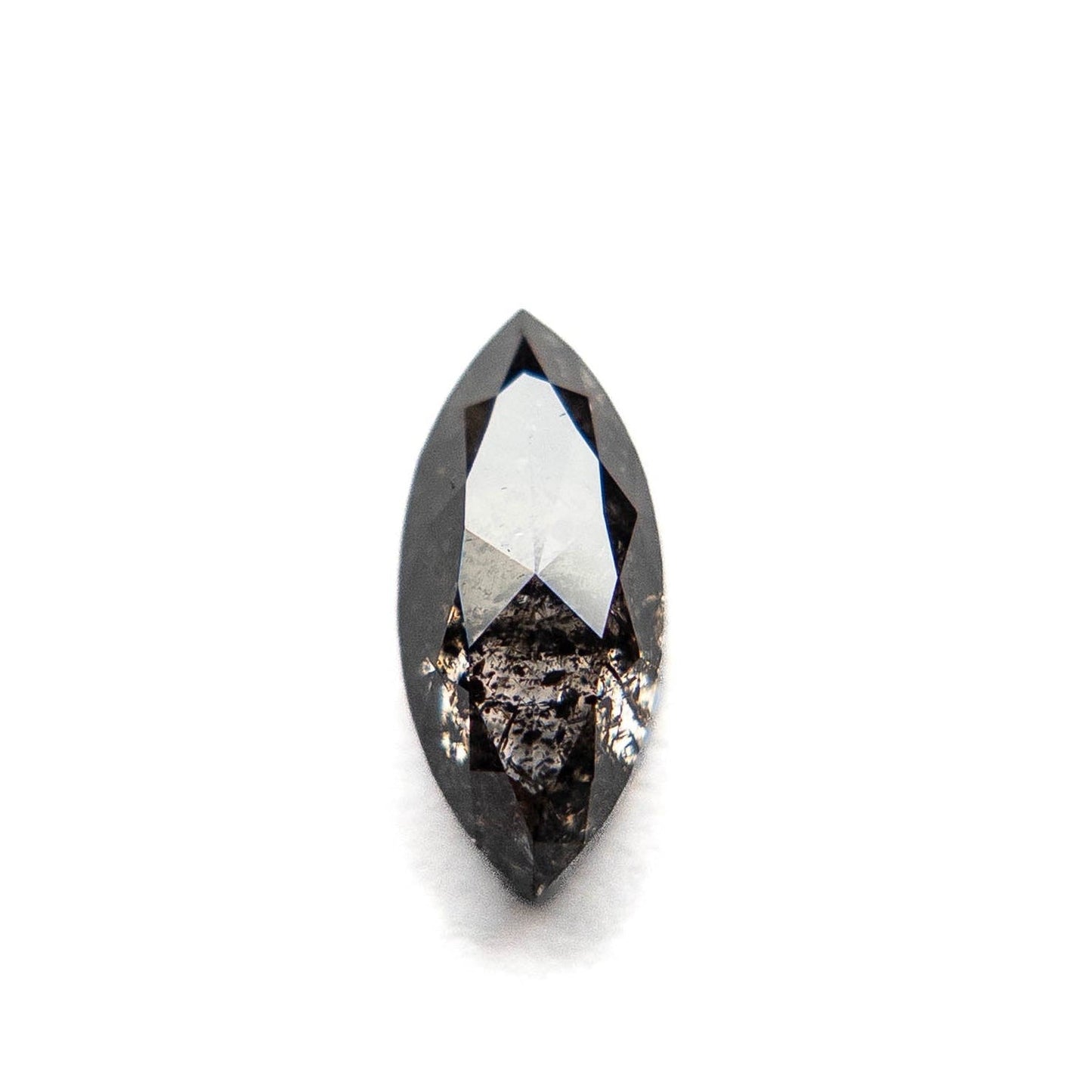 1.14 Carat Salt and Pepper Rose Cut Marquise Diamond