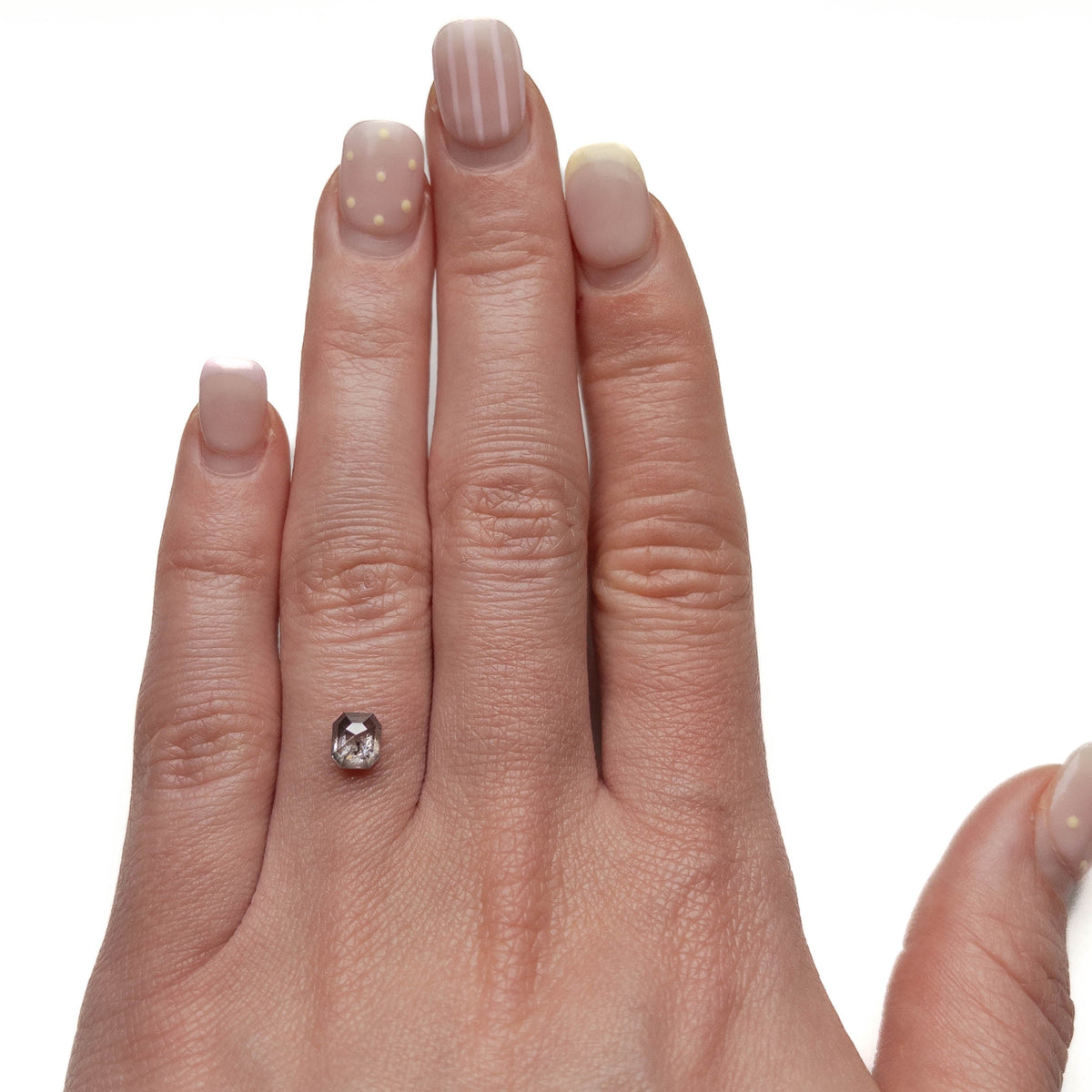 1.07 Carat Salt and Pepper Rose Cut Asscher Diamond