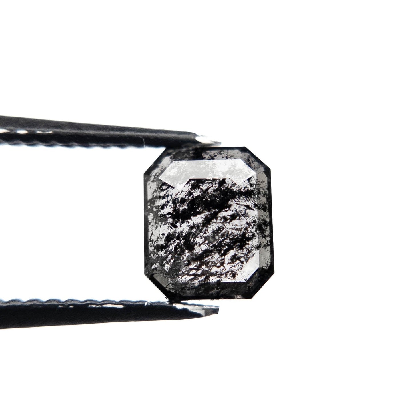 1.34 Carat Black Speckled Rose Cut Emerald Diamond