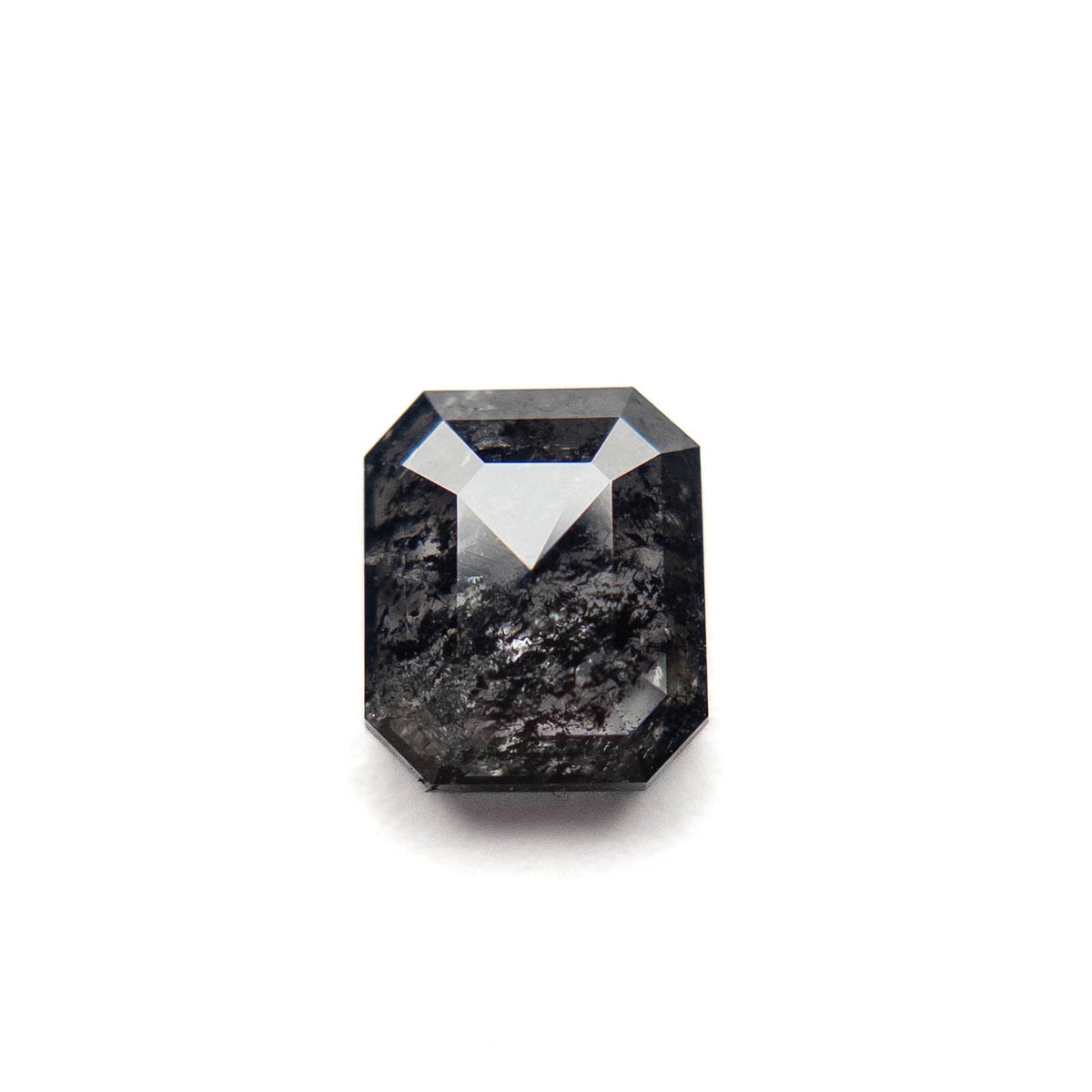 1.34 Carat Black Speckled Rose Cut Emerald Diamond