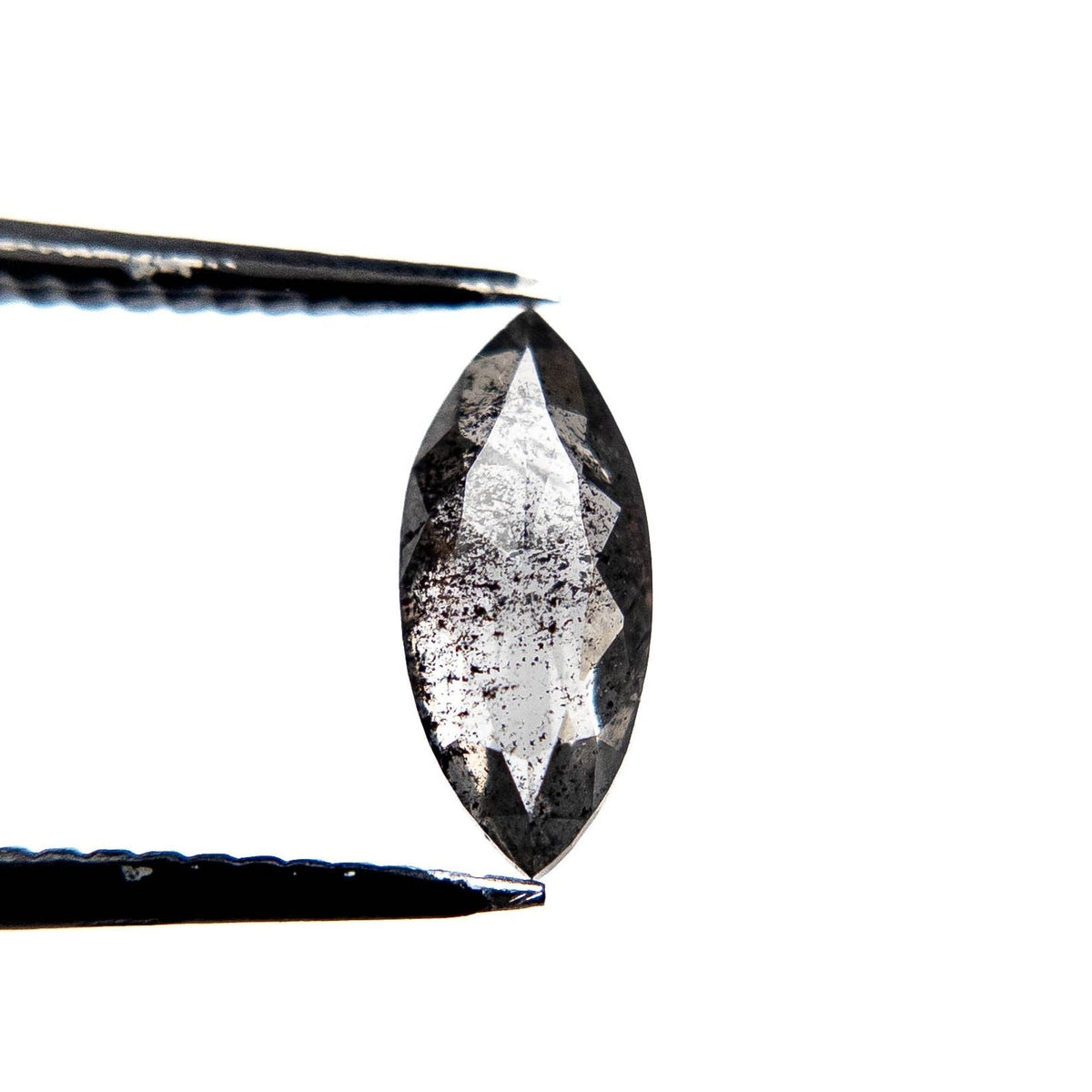1.11 Carat Salt and Pepper Rose Cut Marquise Diamond