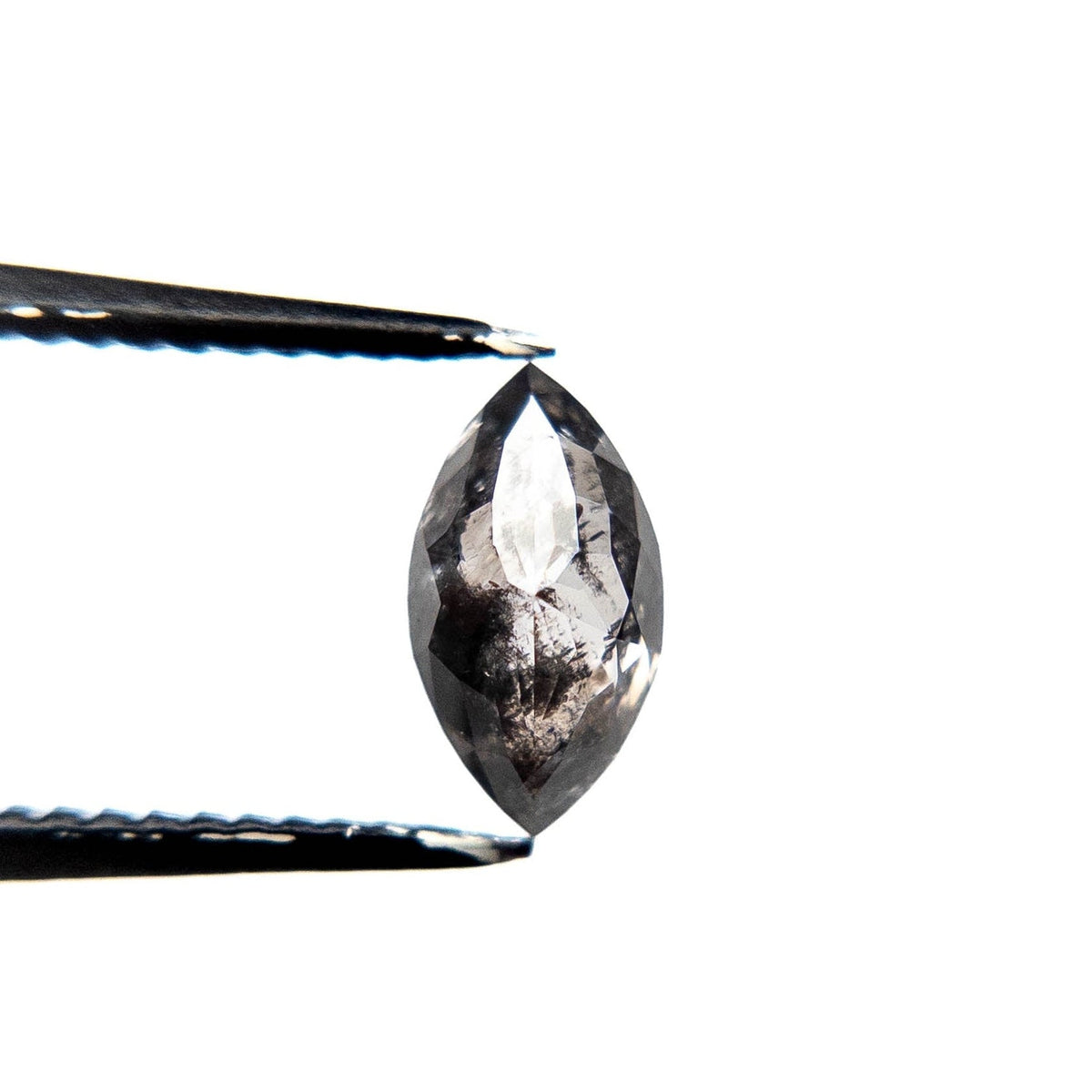 .92 Carat Salt and Pepper Rose Cut Marquise  Diamond