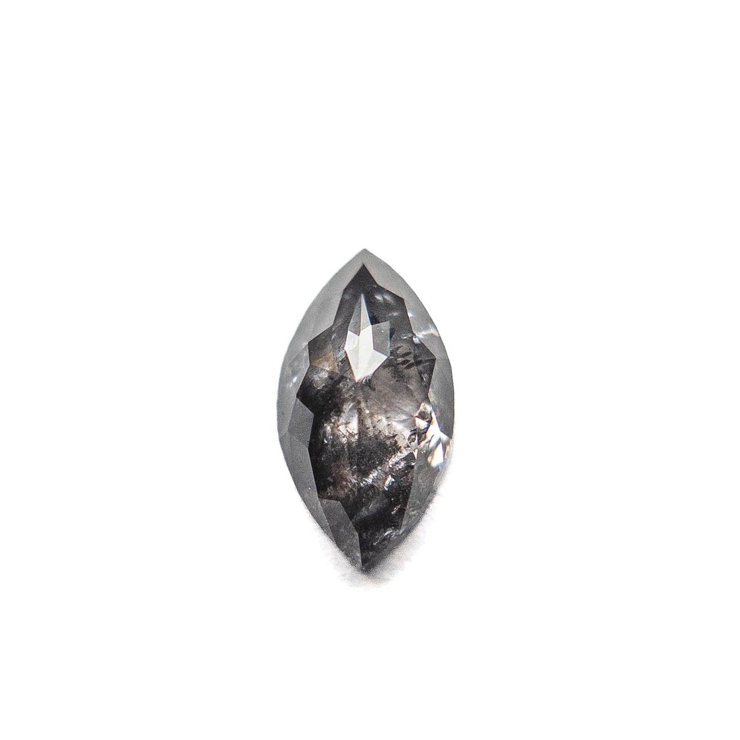 .92 Carat Salt and Pepper Rose Cut Marquise  Diamond