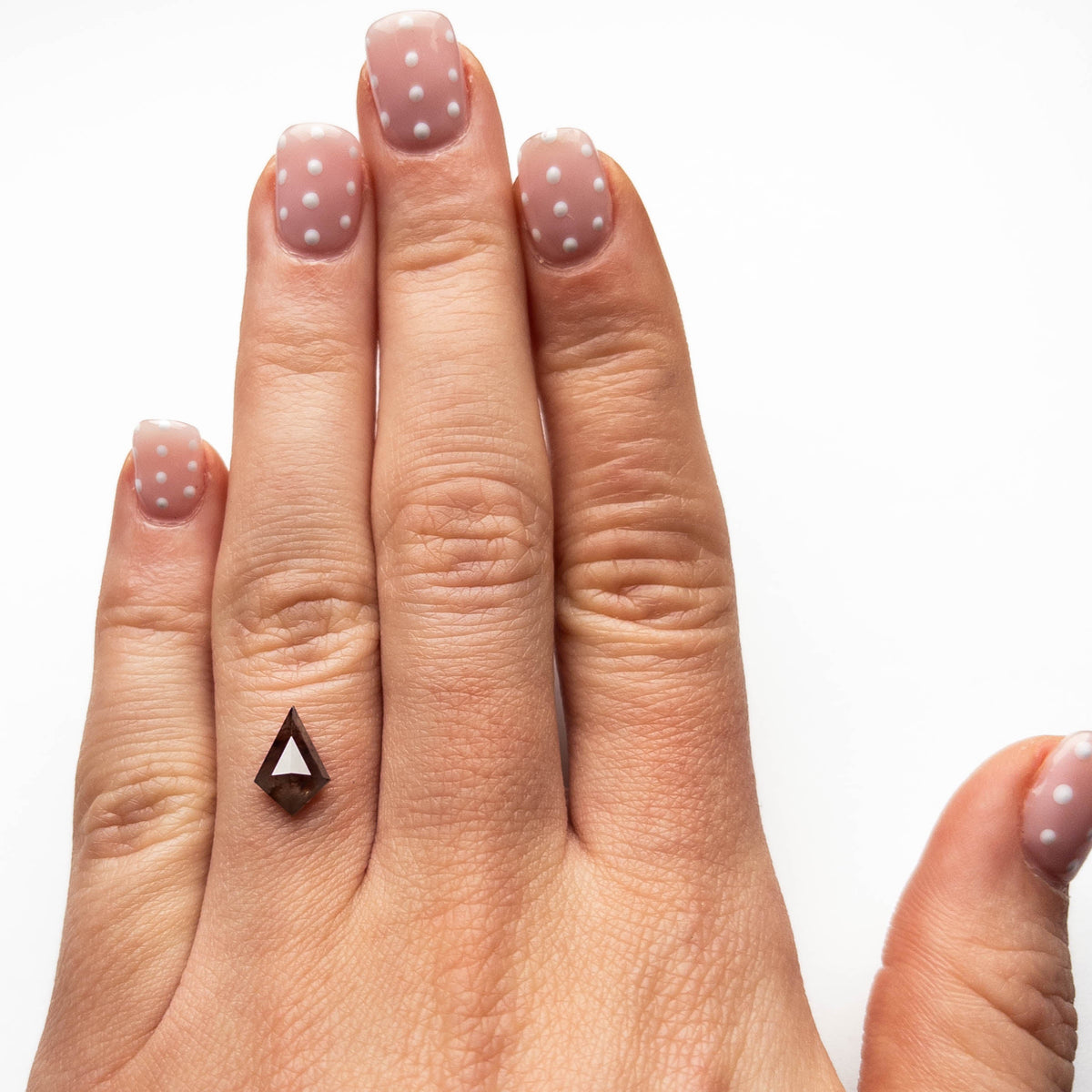 1.23 Carat Orange Salt and Pepper Rose Cut Kite Diamond