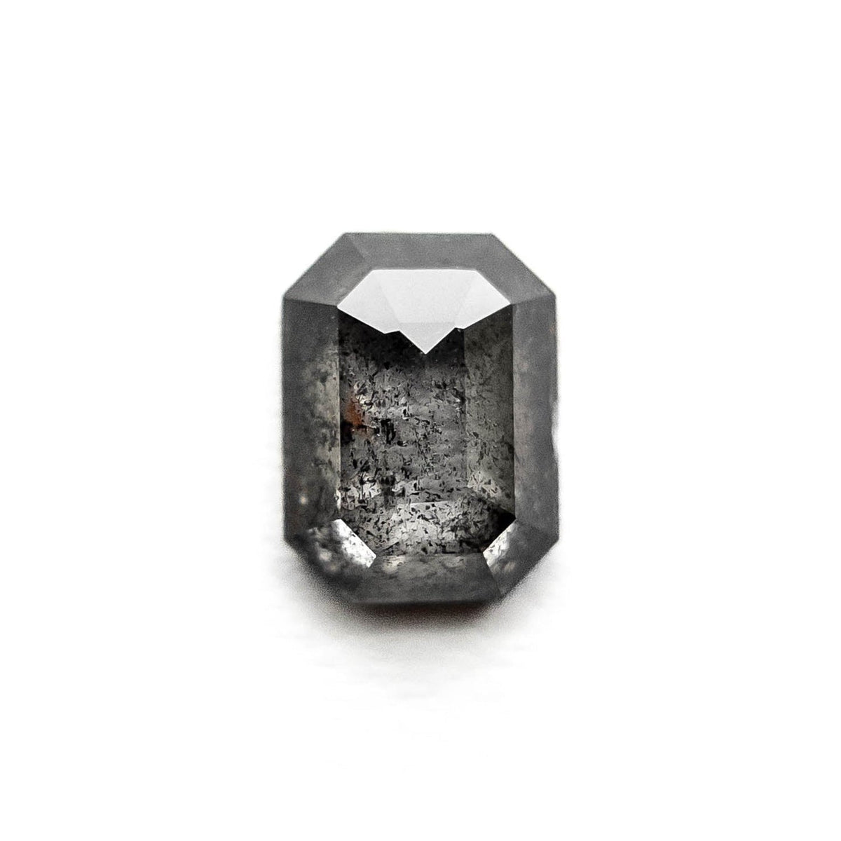 1.19 Carat Salt and Pepper Rose Cut Emerald Diamond