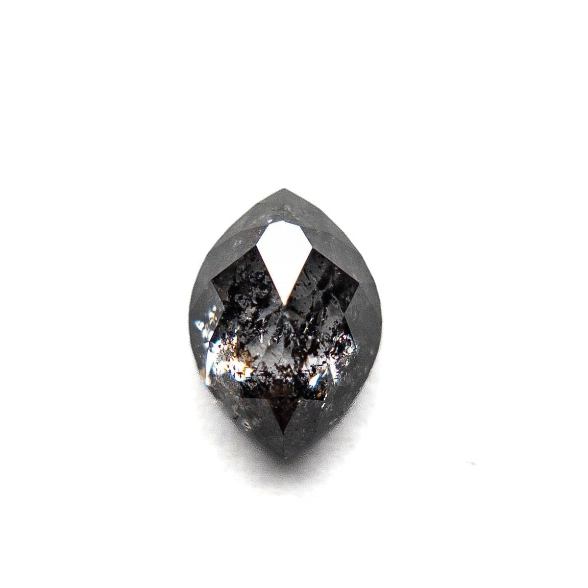 1.11 Carat Salt and Pepper Rose Cut Marquise Diamond