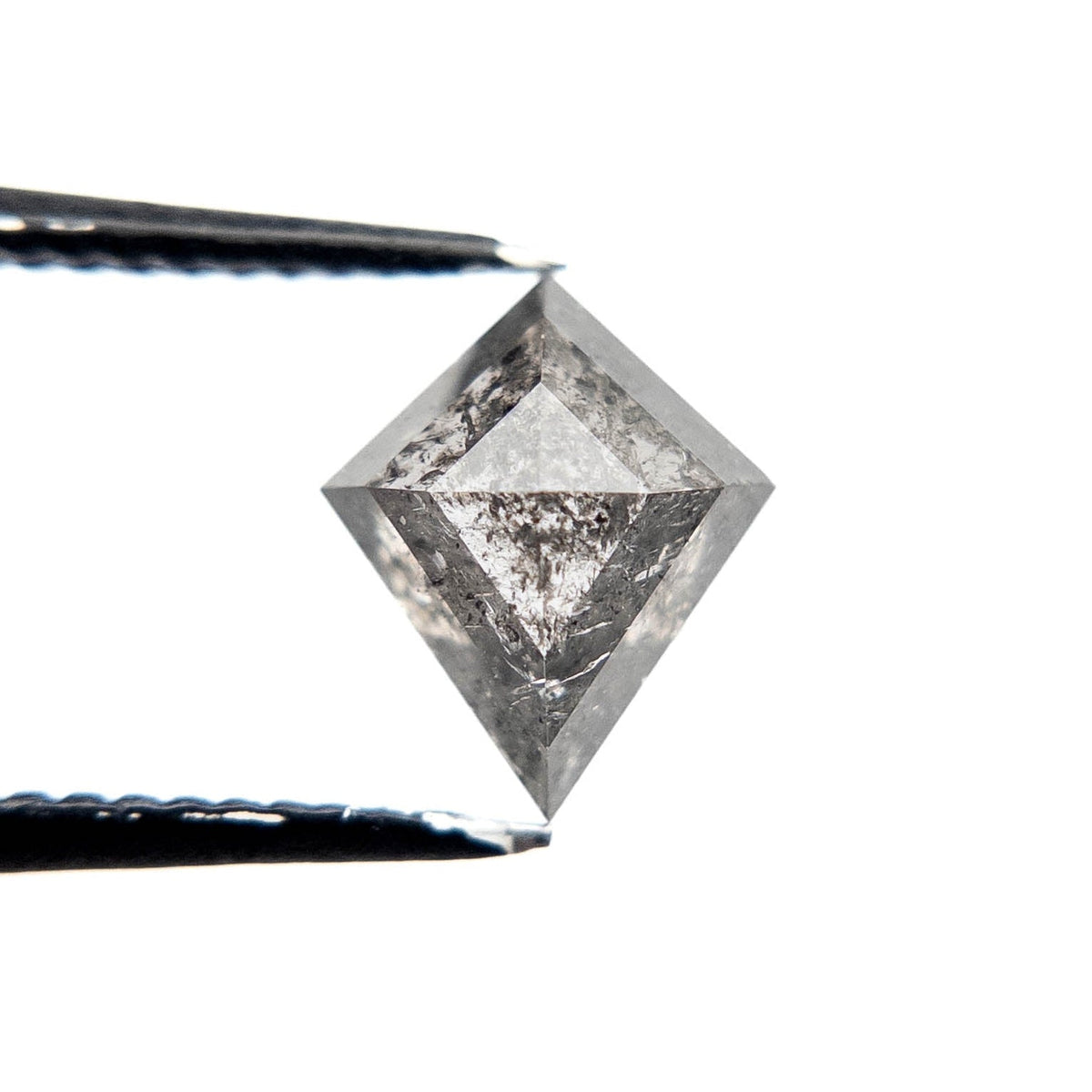 1.28 Carat Salt and Pepper Rose Cut Kite Diamond