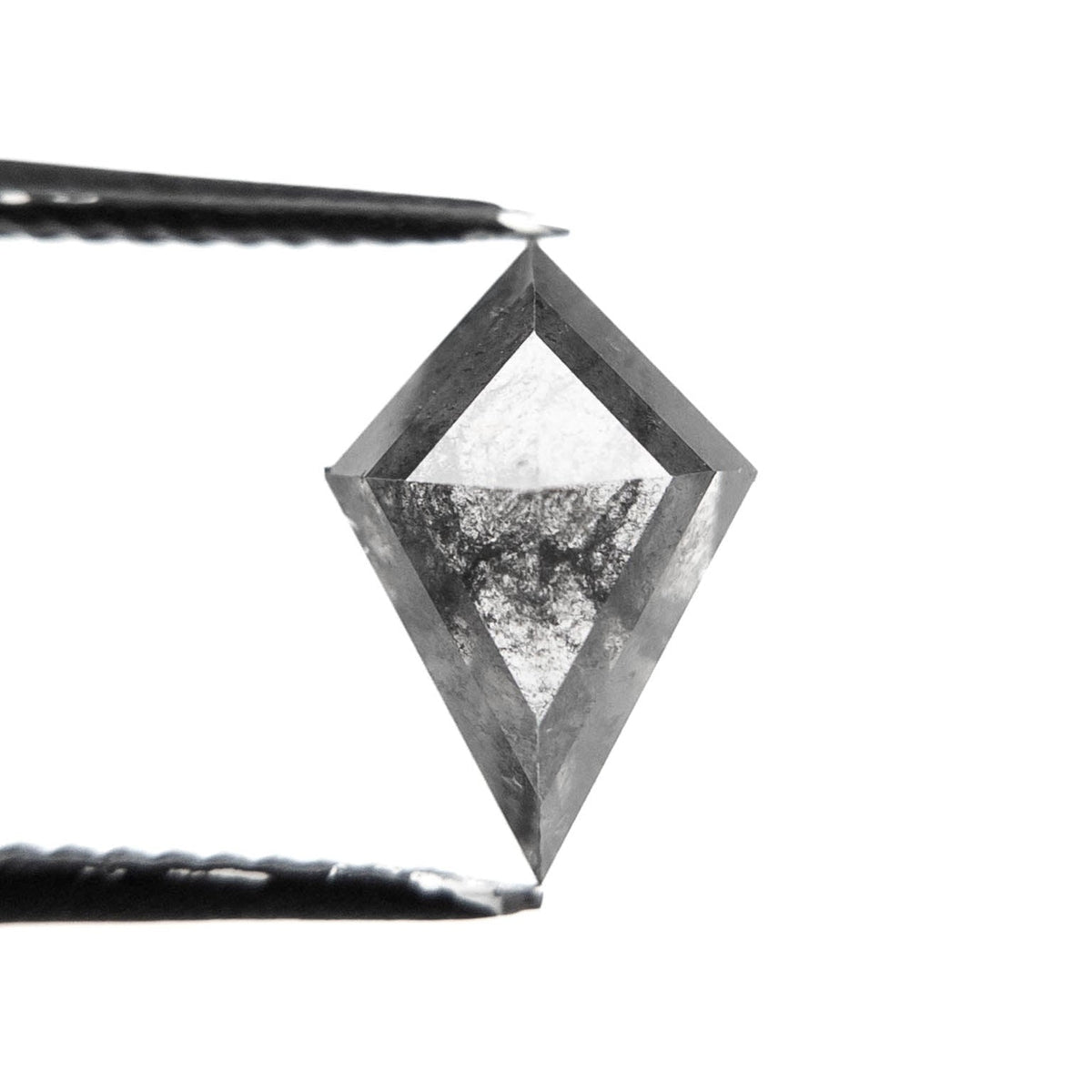 1.45 Carat Black Salt and Pepper Rose Cut Kite Diamond