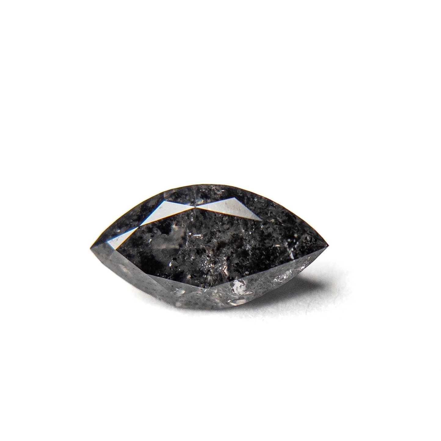 1.73 Carat Black Salt and Pepper Brilliant Cut Marquise Diamond