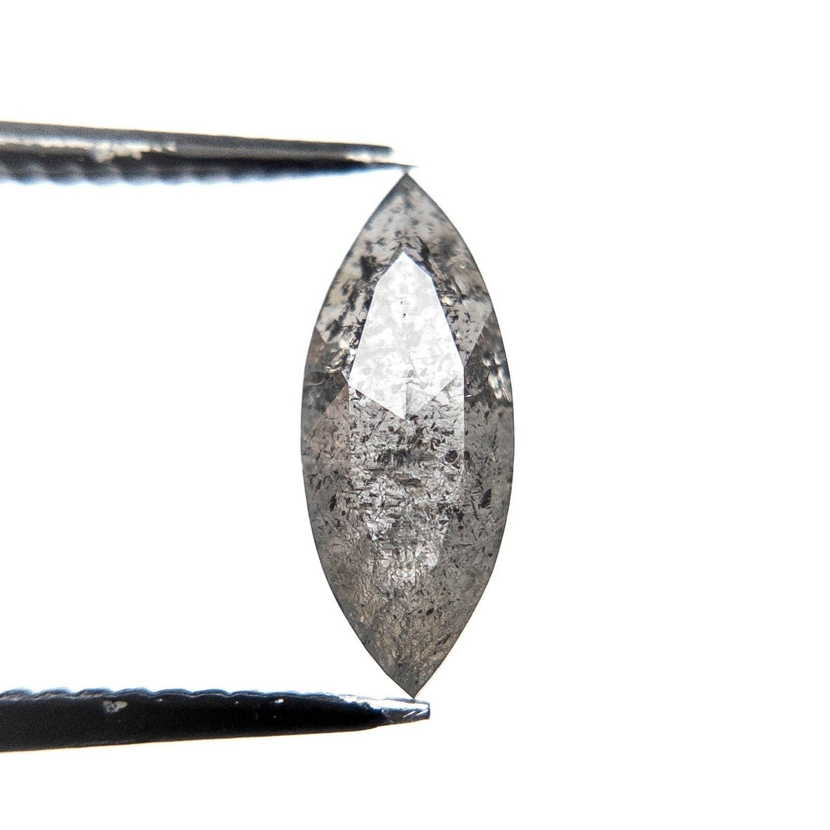 1.29 Carat Salt and Pepper Rose Cut Marquise Diamond