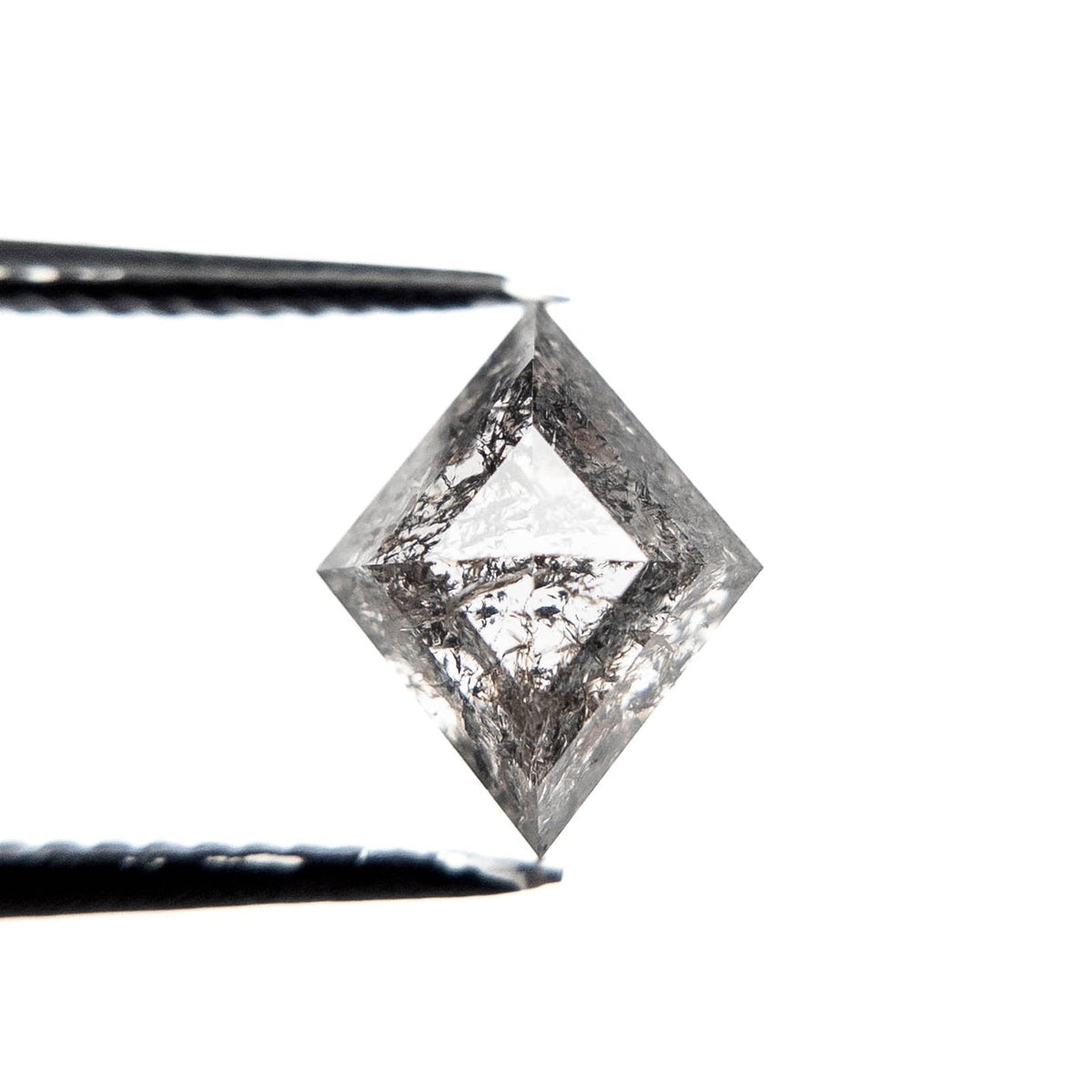 1.73 Carat Salt and Pepper Rose Cut Lozenge Diamond
