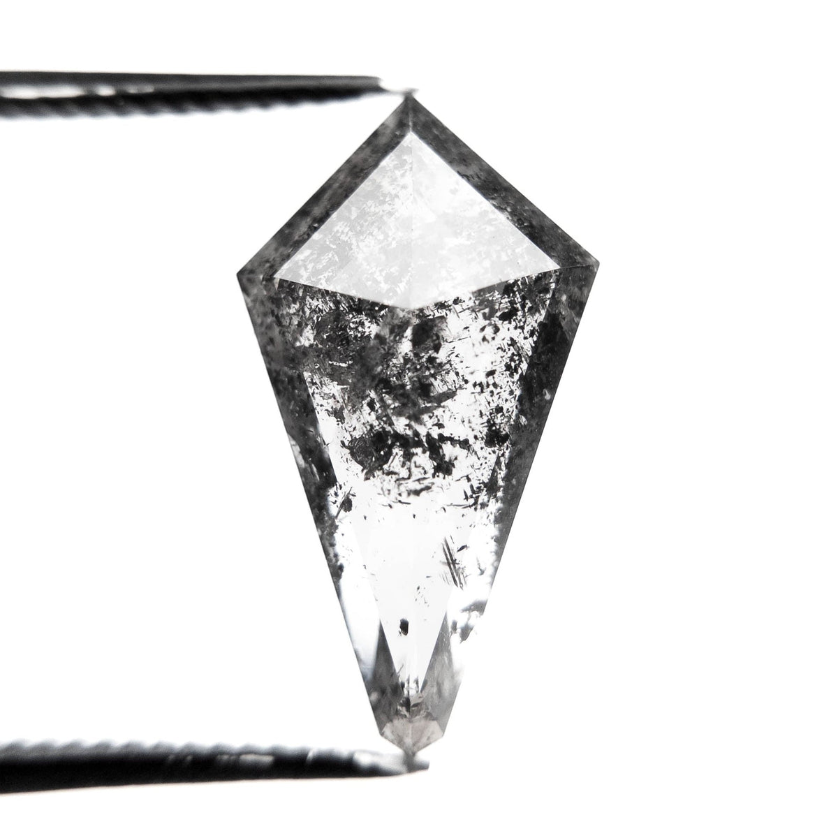 4.73 Carat Salt and Pepper Rose Cut Kite Diamond