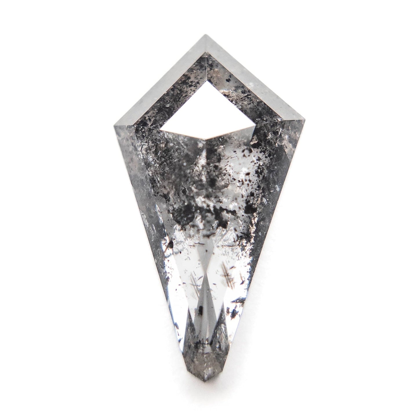 4.73 Carat Salt and Pepper Rose Cut Kite Diamond