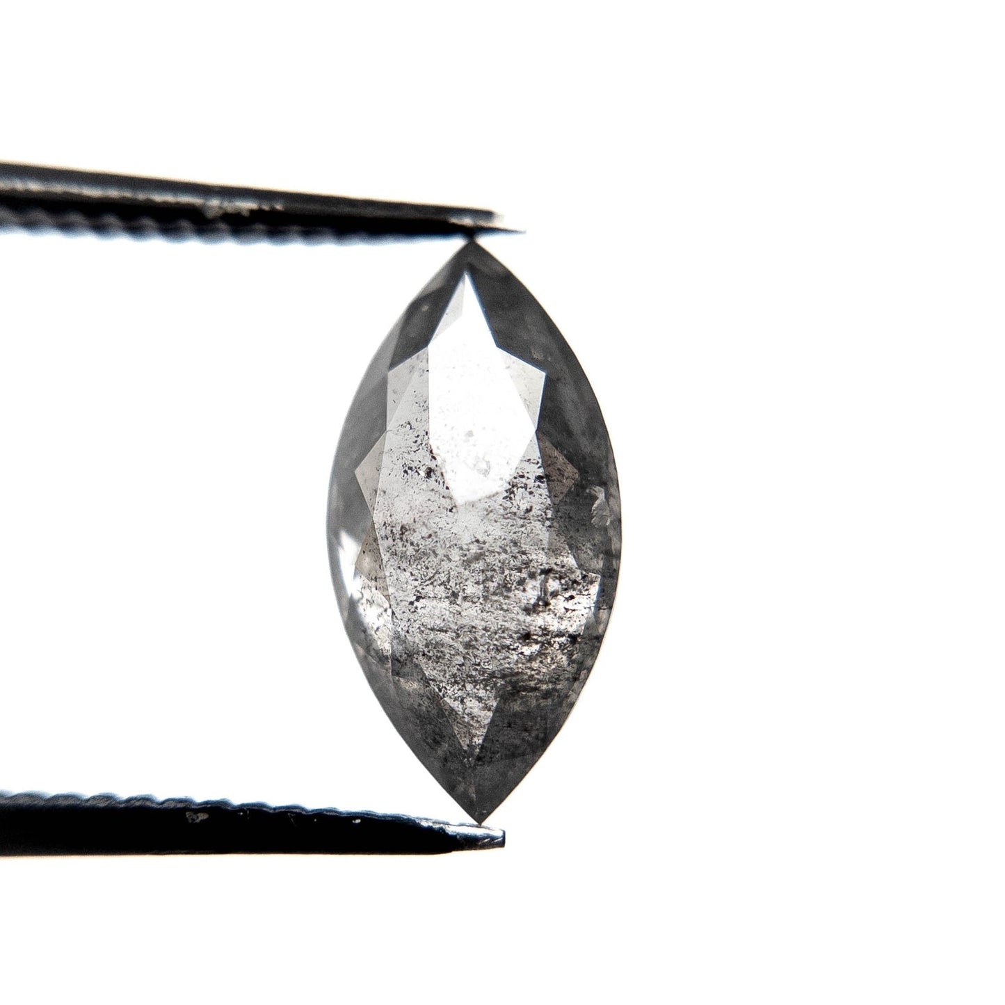 2.53 Carat Salt and Pepper Double Cut Marquise Diamond