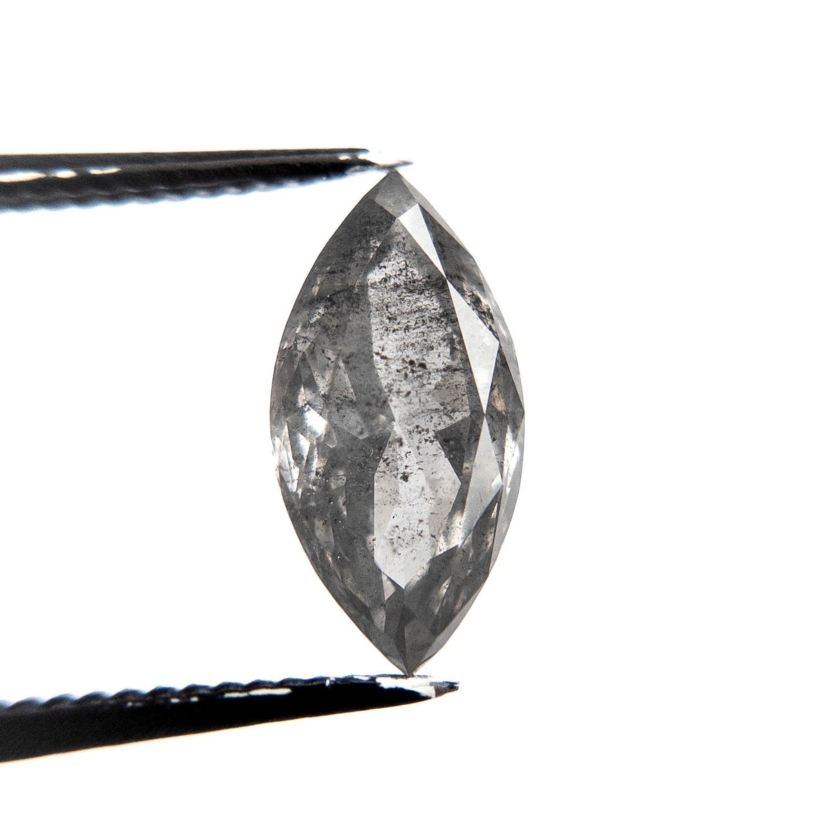 2.53 Carat Salt and Pepper Double Cut Marquise Diamond