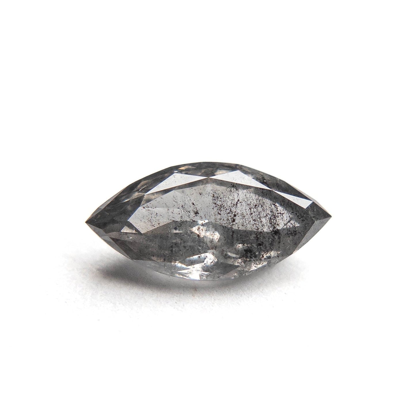 2.53 Carat Salt and Pepper Double Cut Marquise Diamond