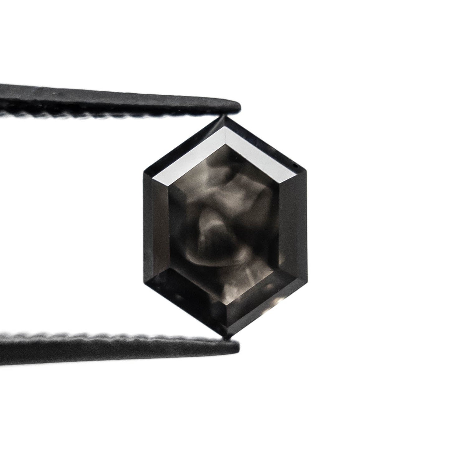 1.90 Carat Smoky Black Double Cut Hexagon Diamond