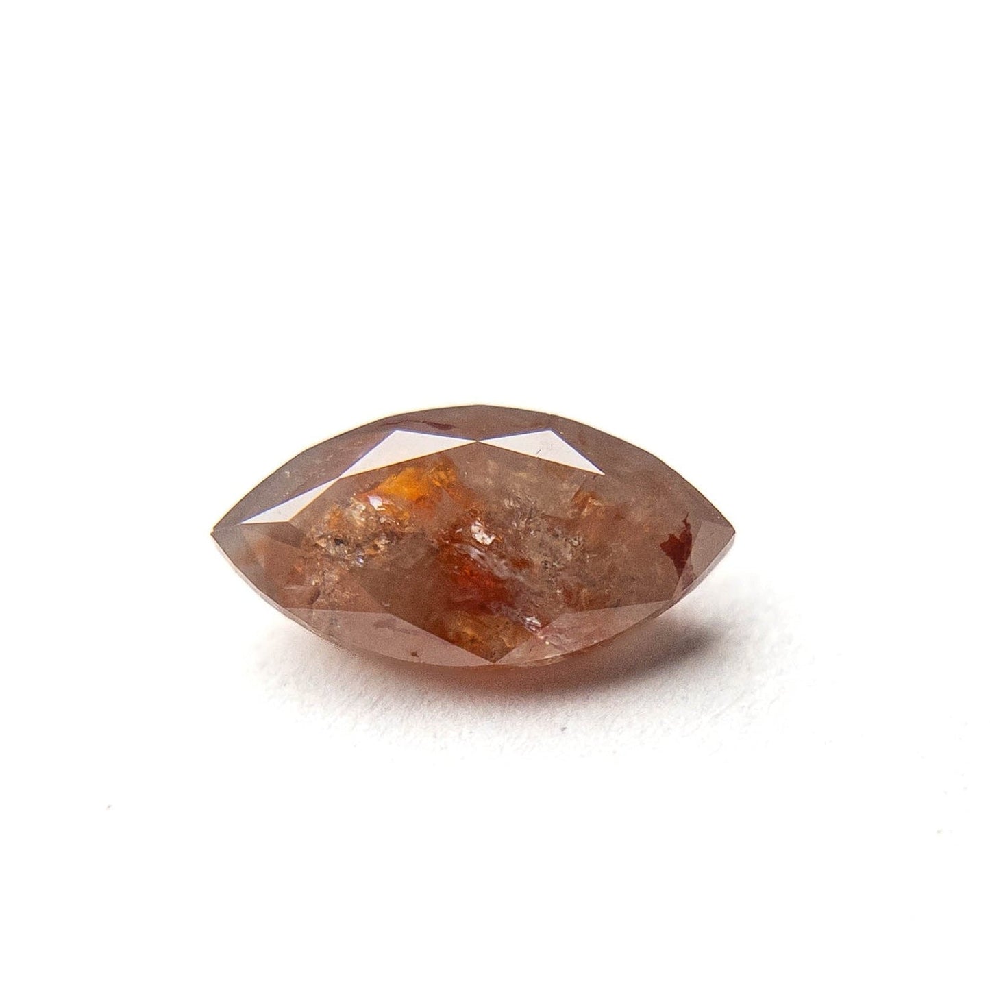 1.27 Carat Orange Salt and Pepper Double Cut Marquise Diamond