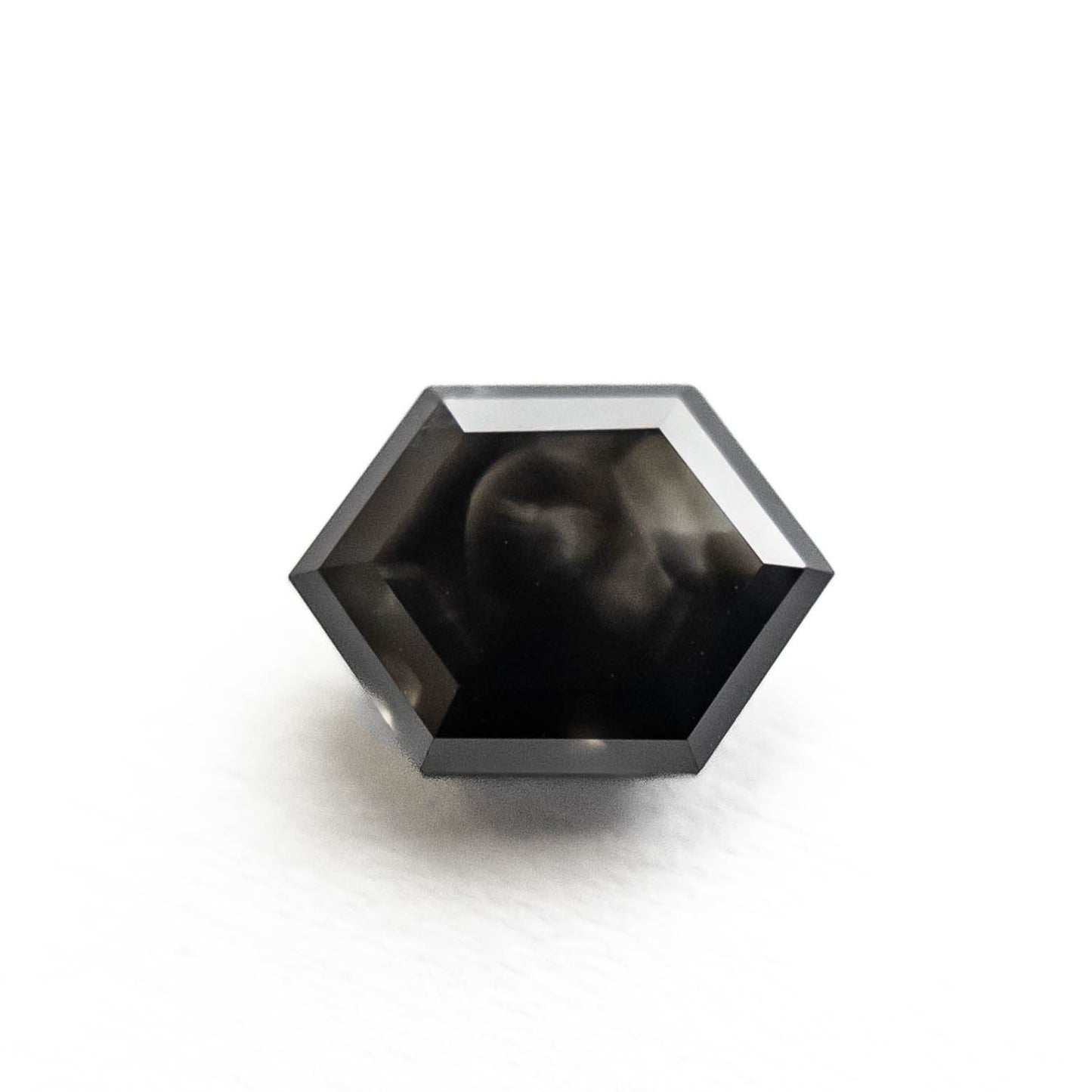 1.90 Carat Smoky Black Double Cut Hexagon Diamond