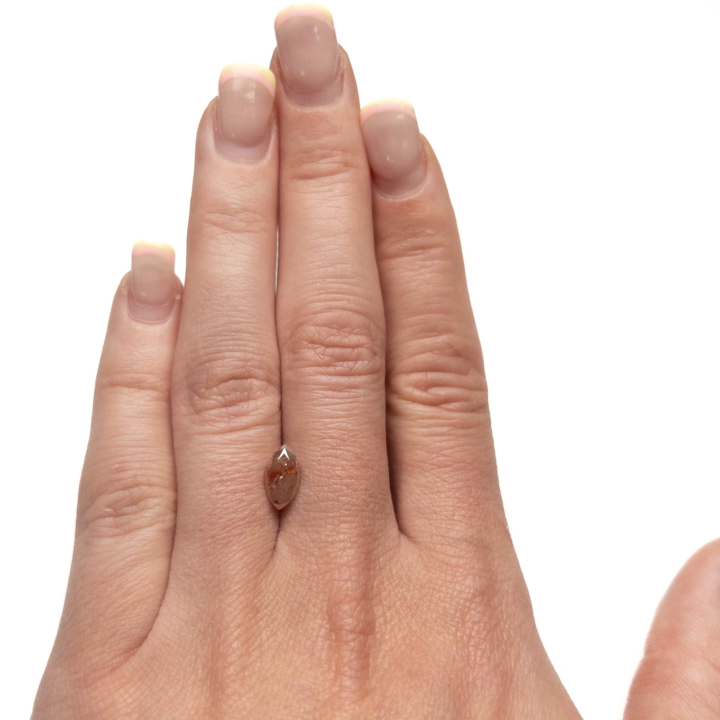 1.27 Carat Orange Salt and Pepper Double Cut Marquise Diamond