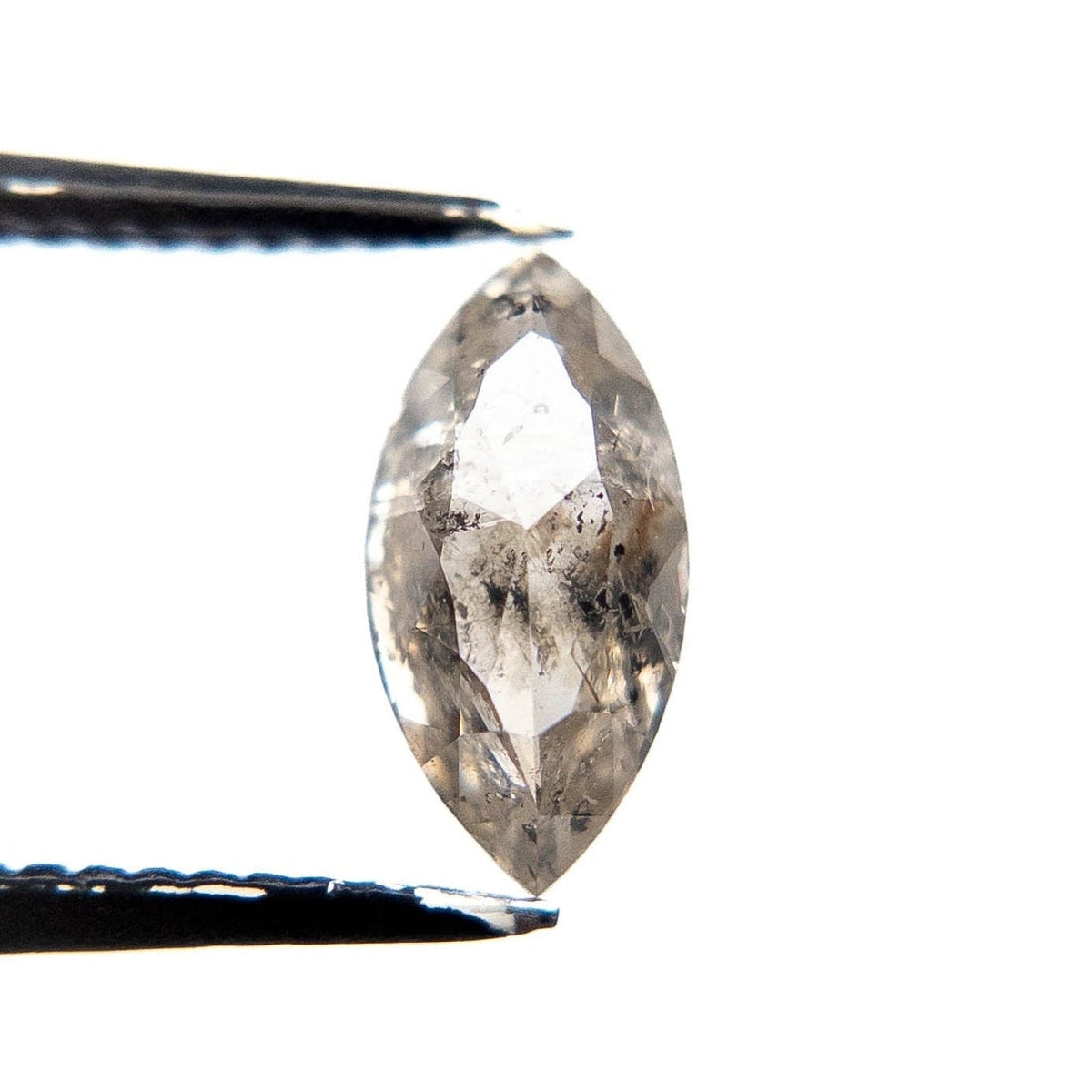 1.36 Carat Salt and Pepper Double Cut Marquise Diamond