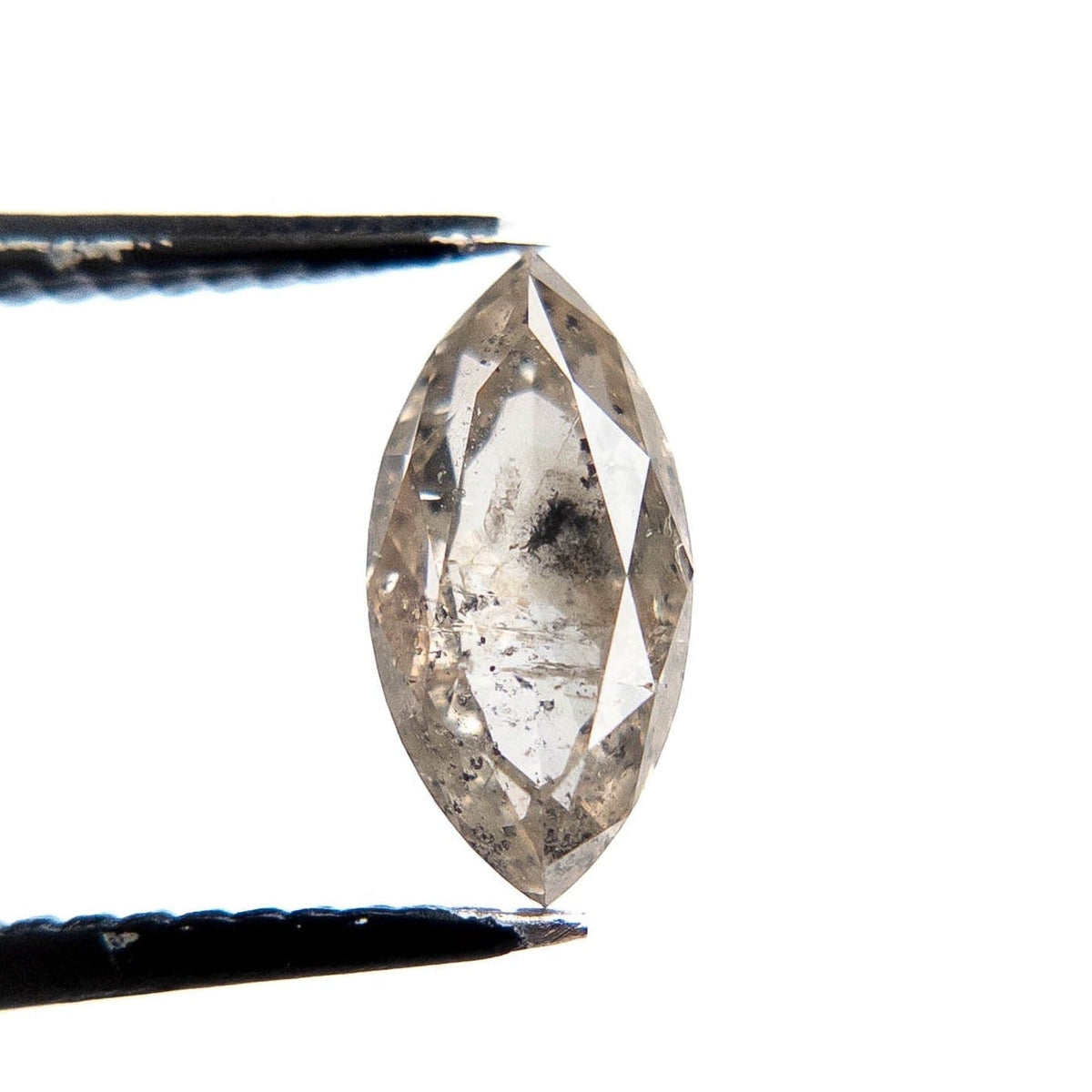 1.36 Carat Salt and Pepper Double Cut Marquise Diamond