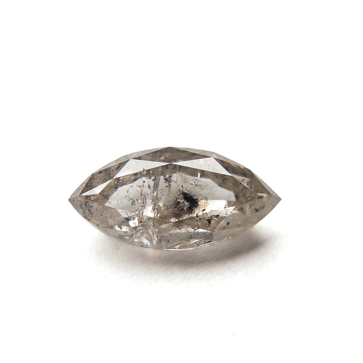 1.36 Carat Salt and Pepper Double Cut Marquise Diamond