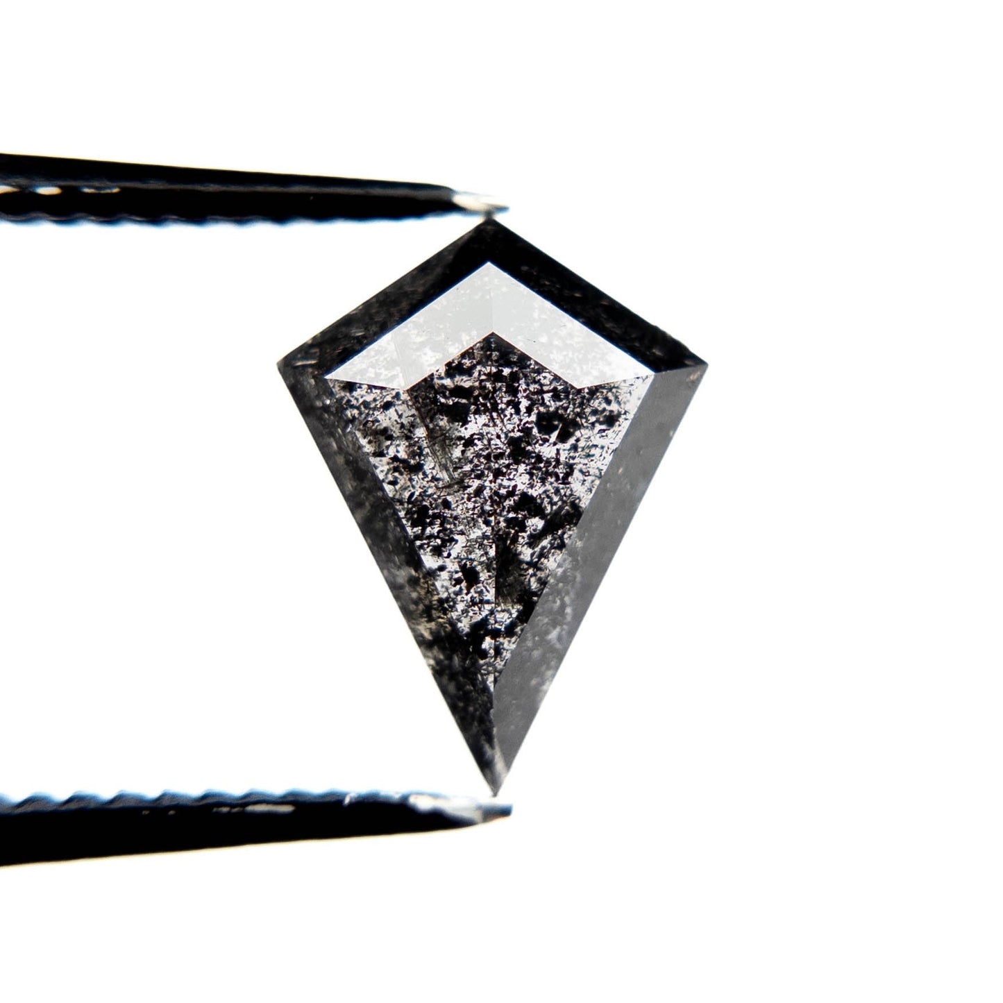 1.65 Carat Black Salt and Pepper Rose Cut Kite Diamond