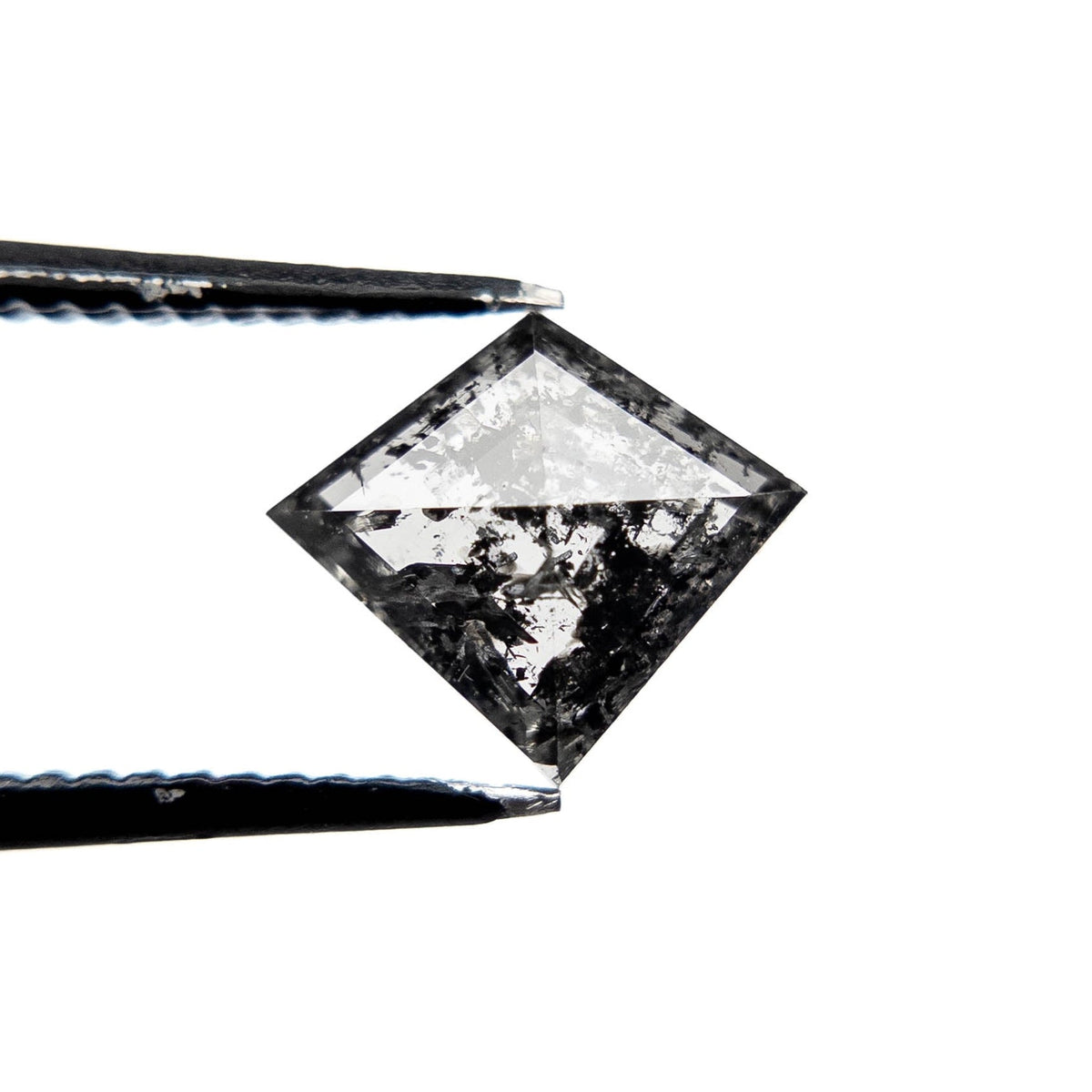 1.35 Carat Black Salt and Pepper Rose Cut Kite Diamond