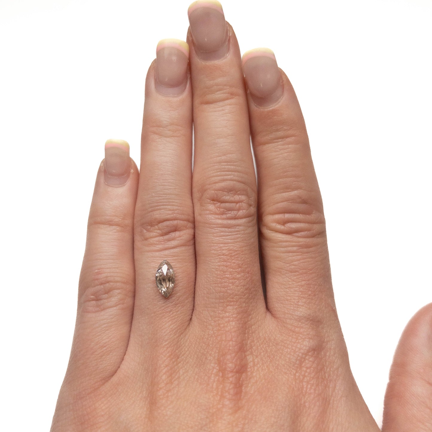 1.36 Carat Salt and Pepper Double Cut Marquise Diamond
