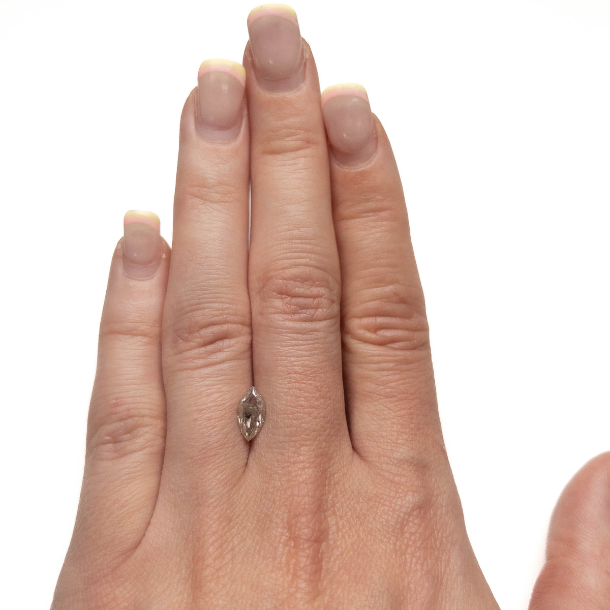 1.36 Carat Salt and Pepper Double Cut Marquise Diamond