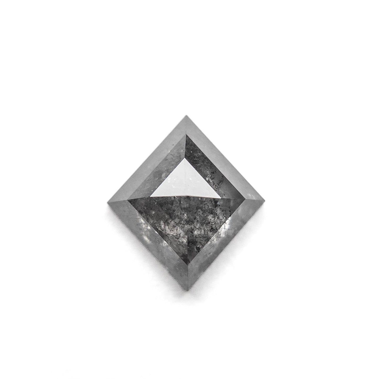 1.40 Carat Black Salt and Pepper Rose Cut Lozenge Diamond