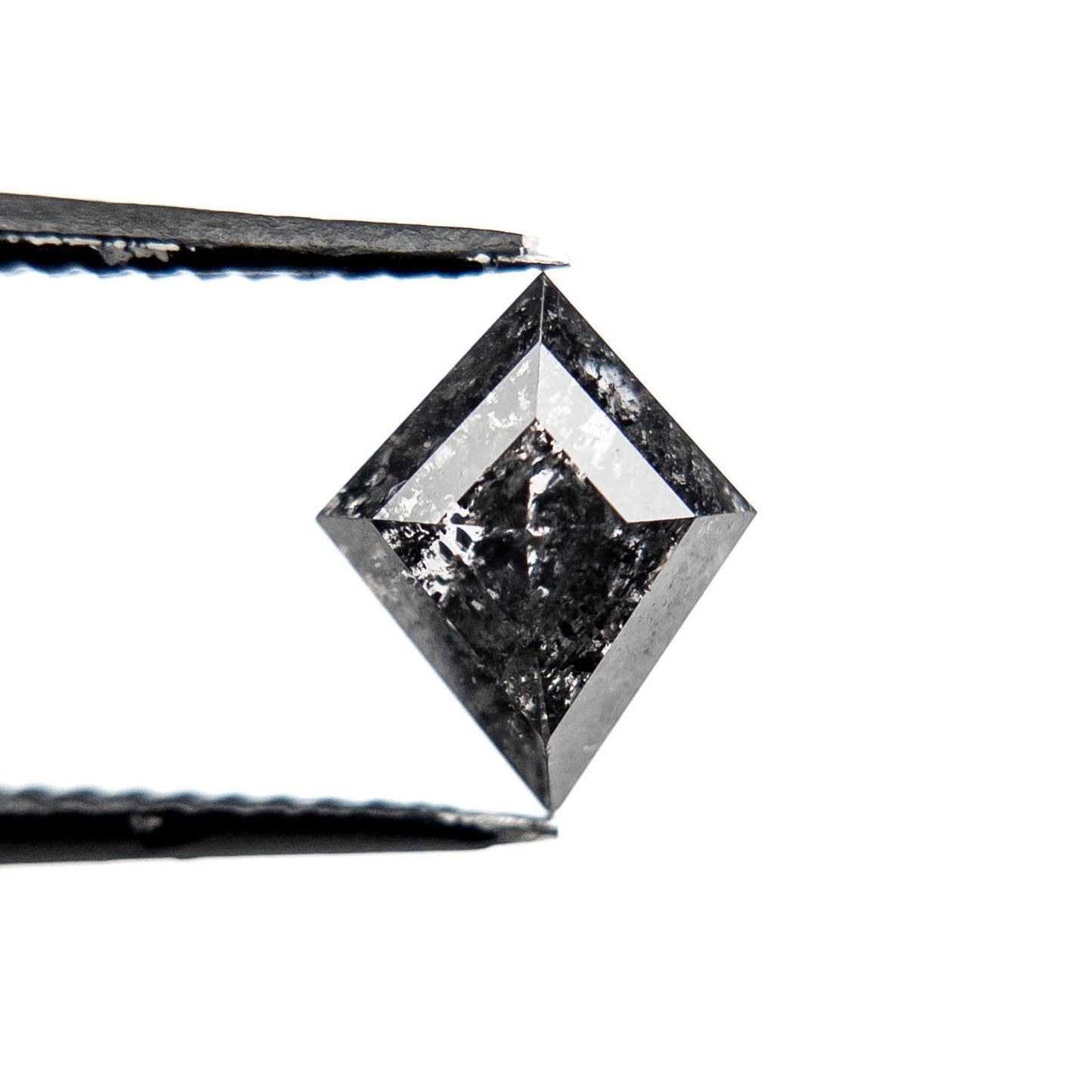 1.46 Carat Black Salt and Pepper Rose Cut Kite Diamond