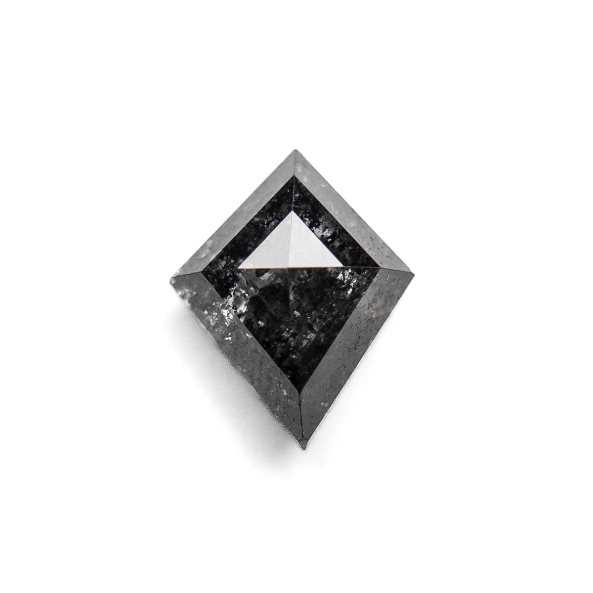 1.46 Carat Black Salt and Pepper Rose Cut Kite Diamond