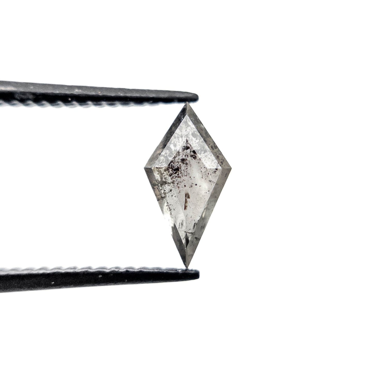 .74 Carat Icy Salt and Pepper Rose Cut Kite Diamond