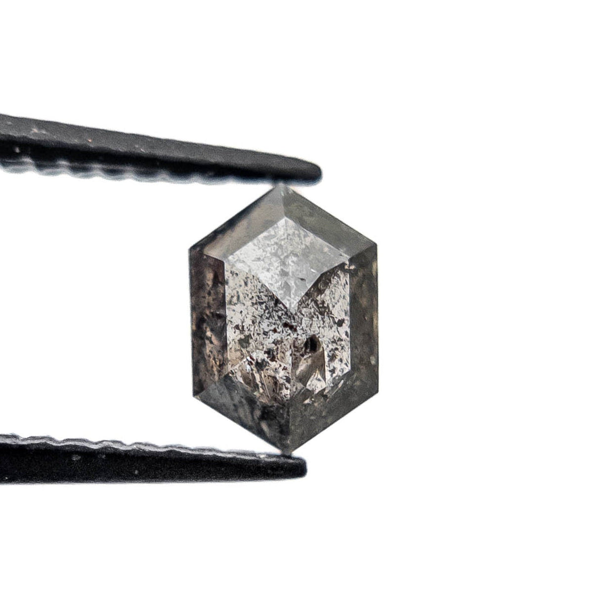 .69 Carat Salt and Pepper Rose Cut Hexagon Diamond