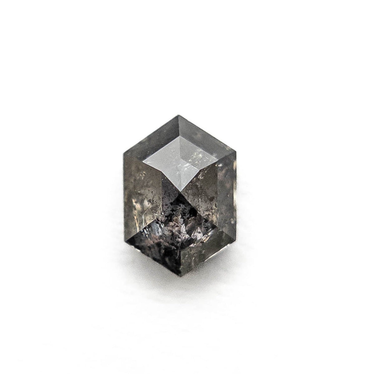 .69 Carat Salt and Pepper Rose Cut Hexagon Diamond