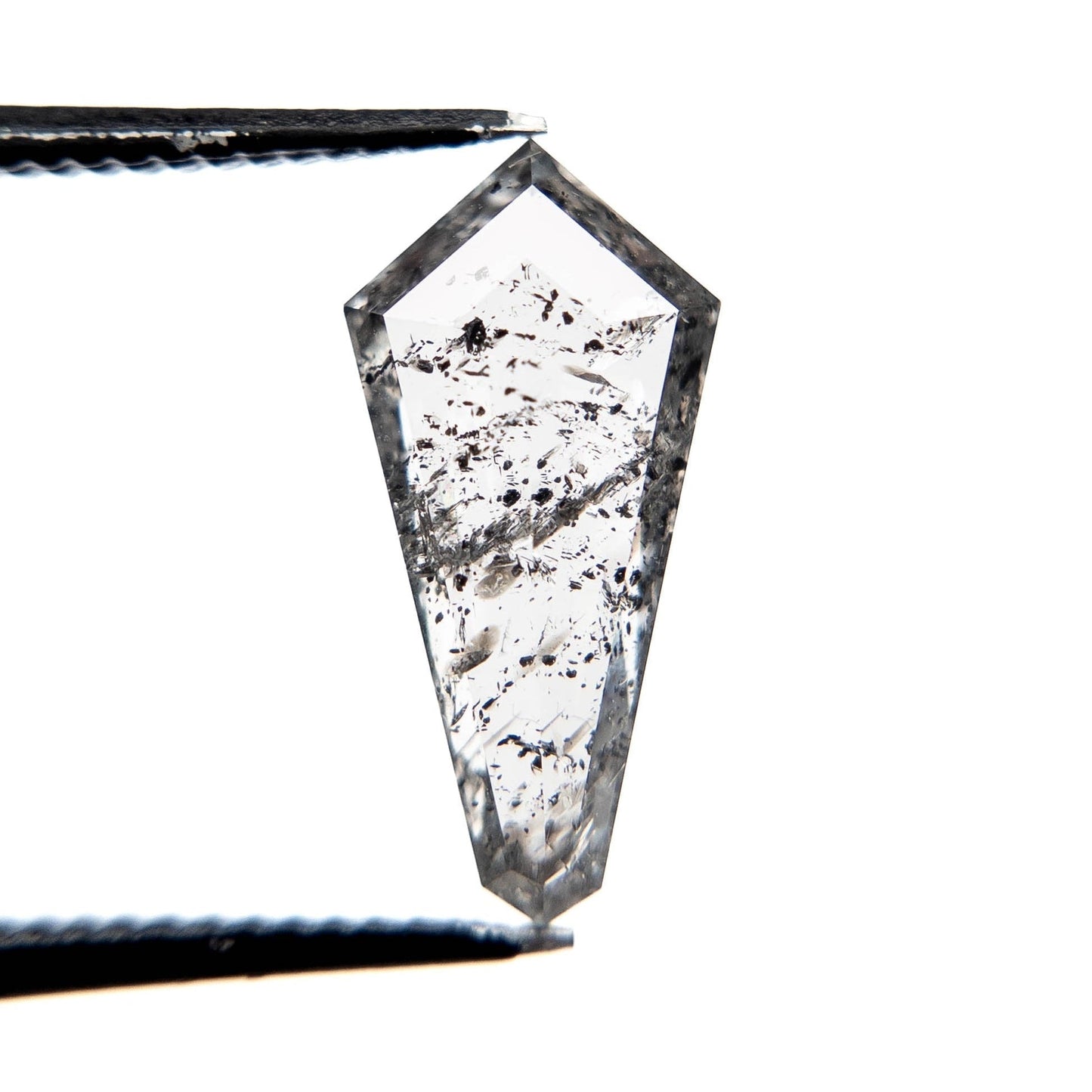 2.54 Carat Salt and Pepper Rose Cut Kite Diamond
