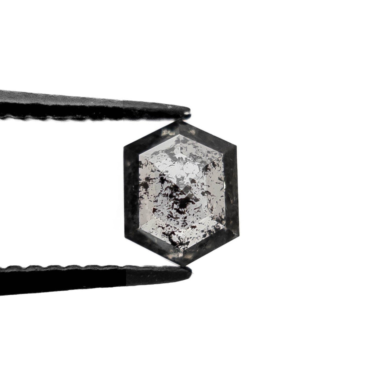 .67 Carat Salt and Pepper Rose Cut Hexagon Diamond