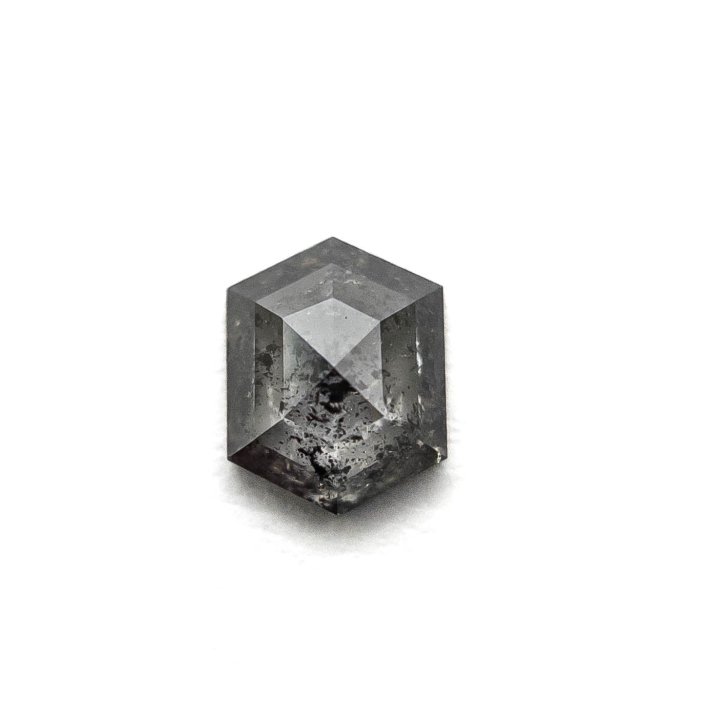 .67 Carat Salt and Pepper Rose Cut Hexagon Diamond
