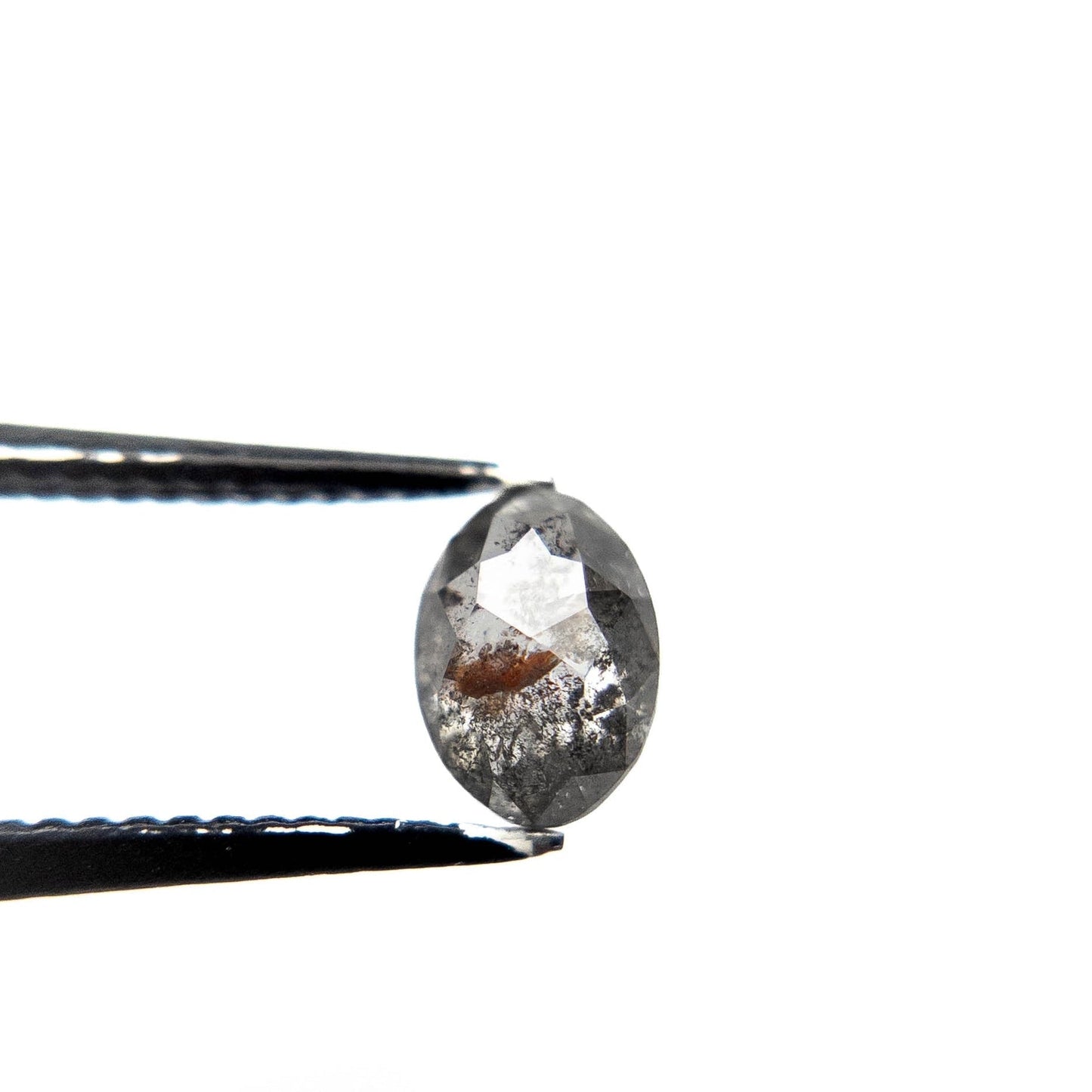 .99 Carat Salt and Pepper Double Cut Oval Diamond