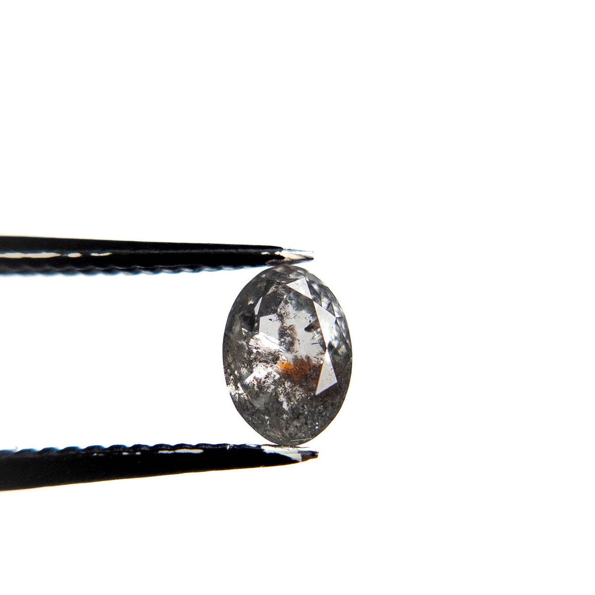 .99 Carat Salt and Pepper Double Cut Oval Diamond