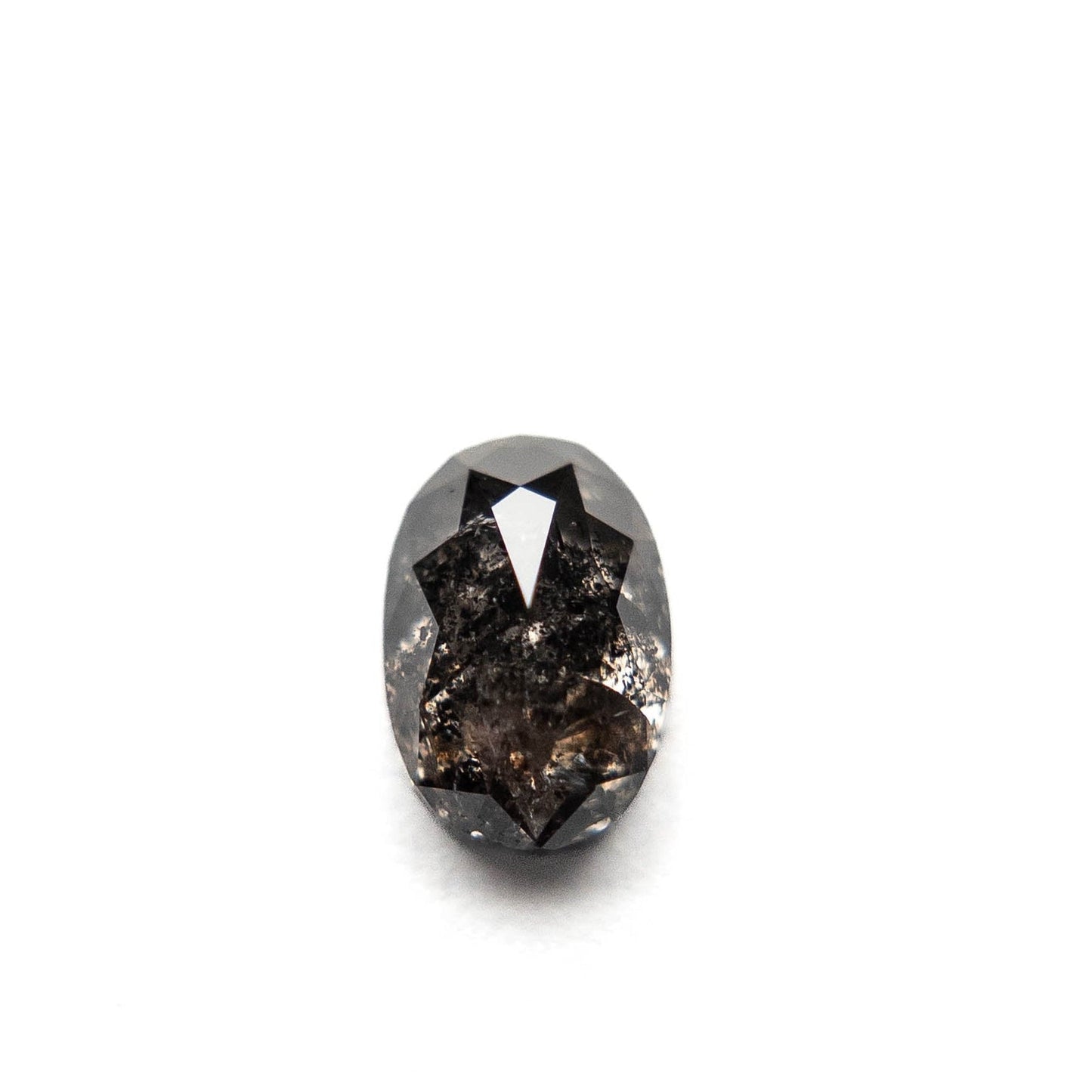 1.45 Carat Black Salt and Pepper Double Cut Oval Diamond