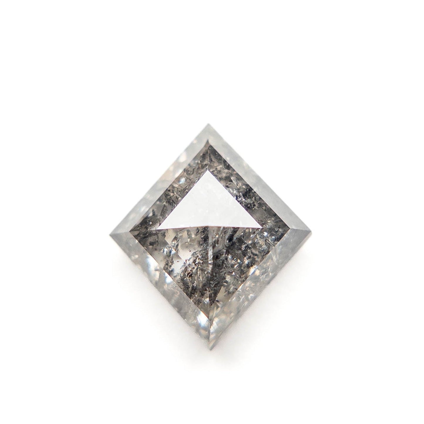 2.14 Carat Salt and Pepper Rose Cut Lozenge Diamond