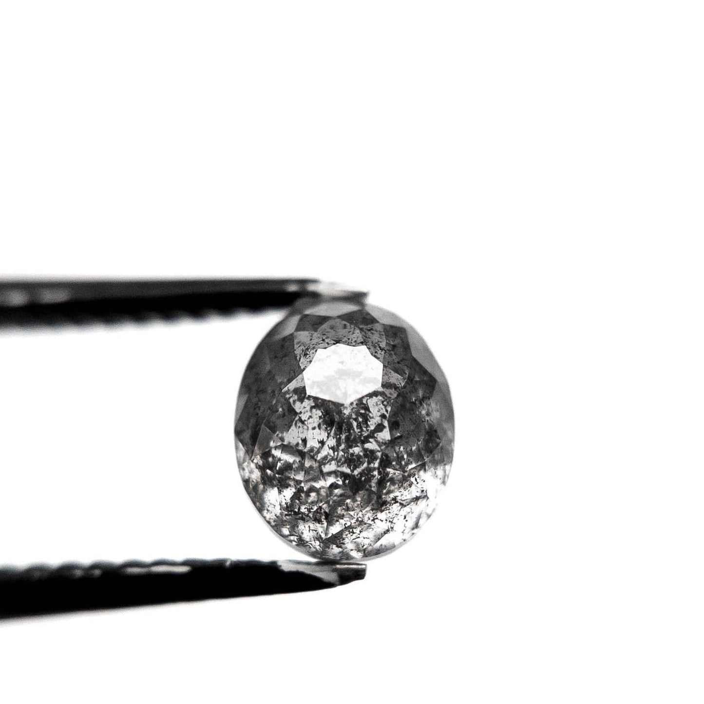 1.32 Carat Salt and Pepper Double Cut Oval Diamond