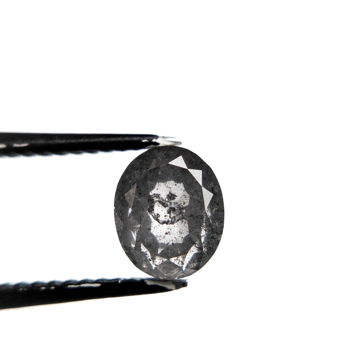 1.32 Carat Salt and Pepper Double Cut Oval Diamond