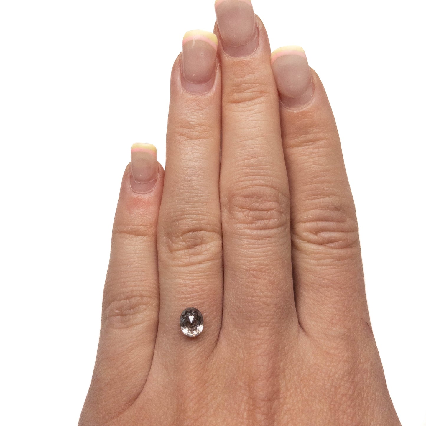 1.32 Carat Salt and Pepper Double Cut Oval Diamond