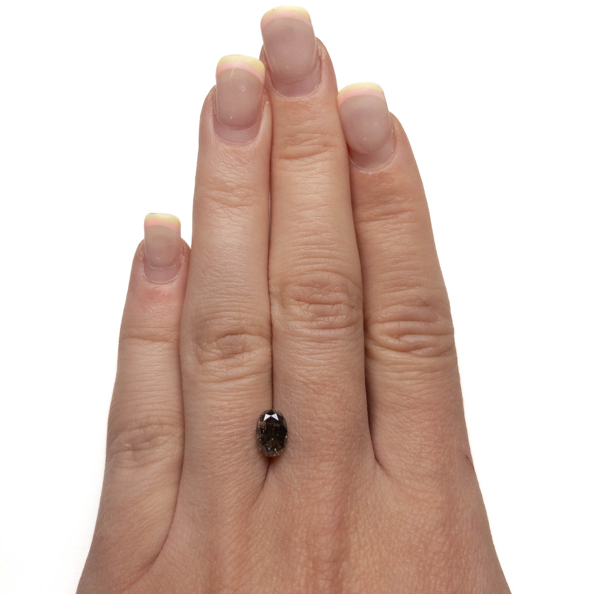 1.45 Carat Black Salt and Pepper Double Cut Oval Diamond