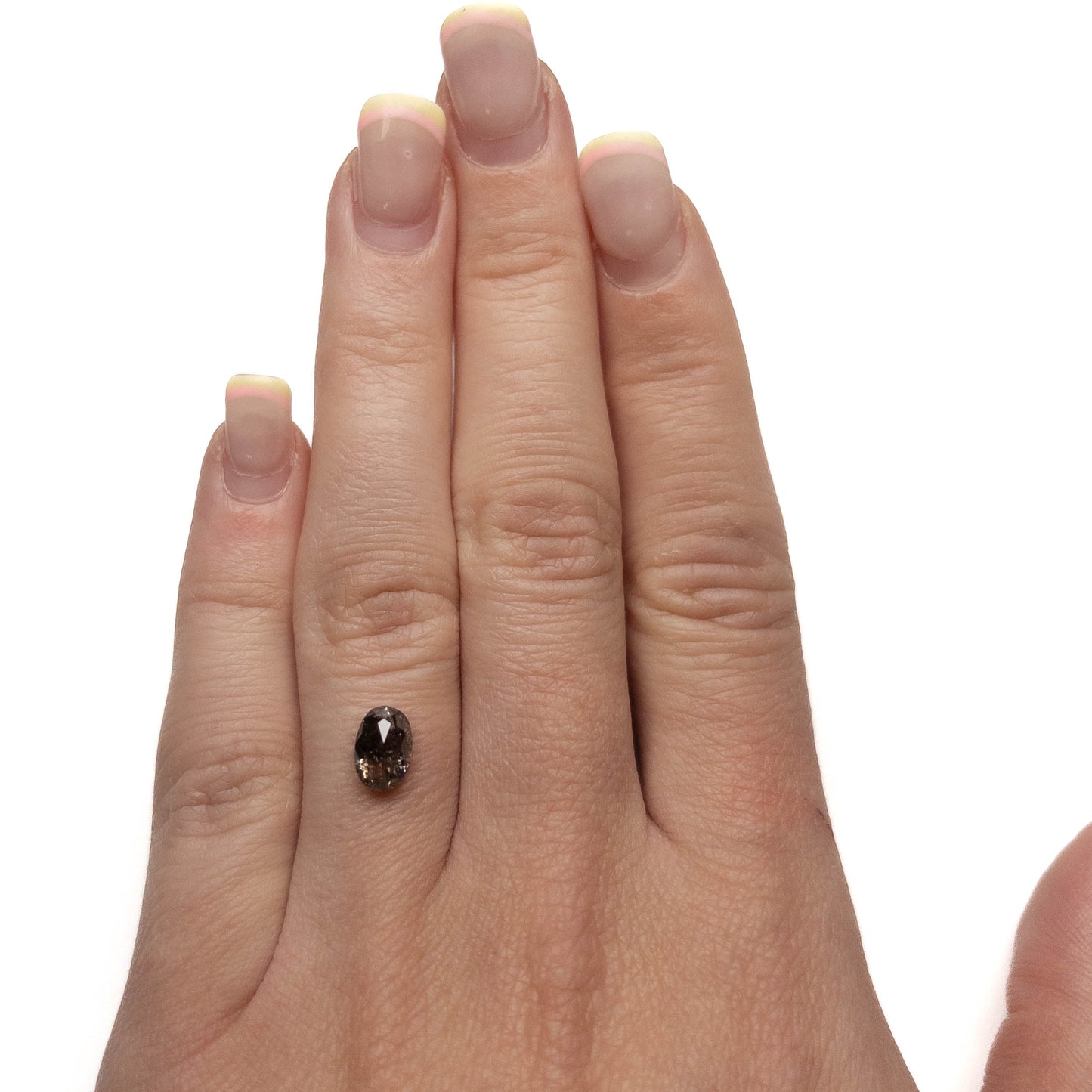 1.45 Carat Black Salt and Pepper Double Cut Oval Diamond