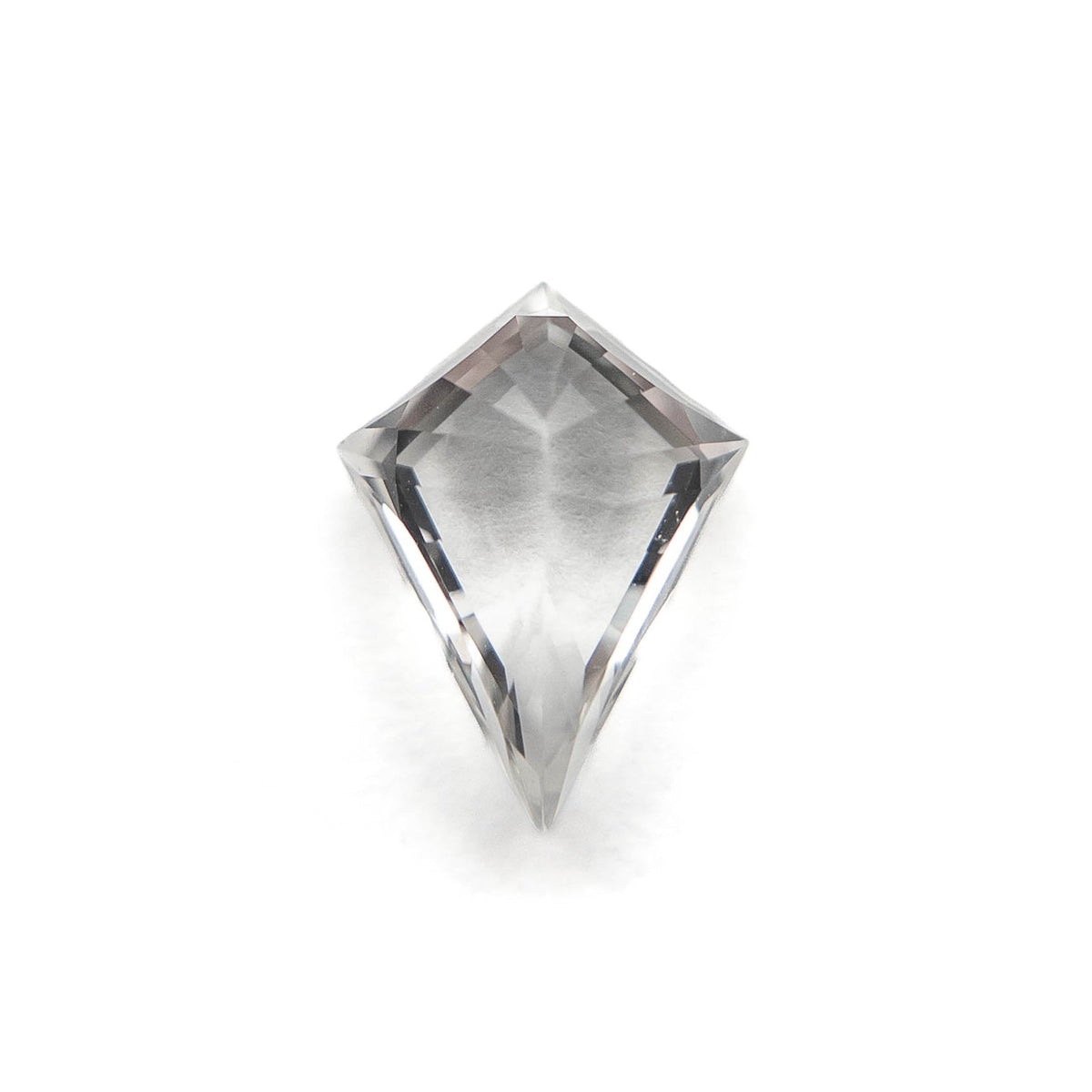 1.74 Carat Clear White Double Cut Kite Sapphire